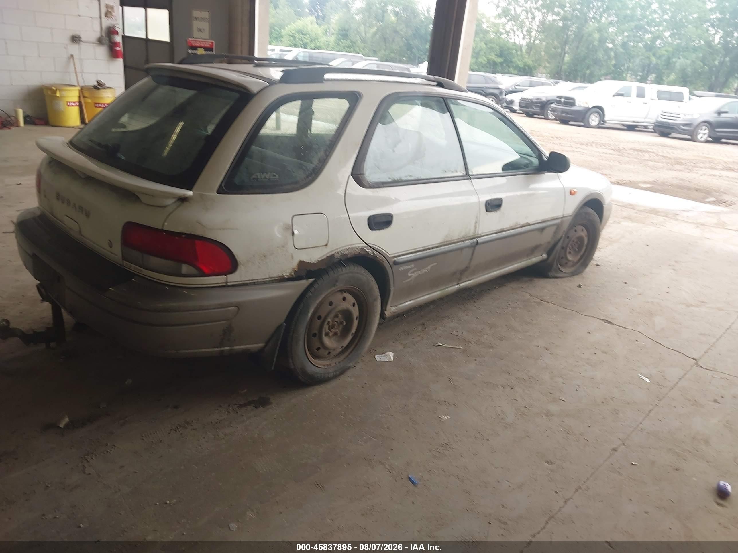 1997 Subaru Impreza Outback Sport White vin: JF1GF4857VG814770