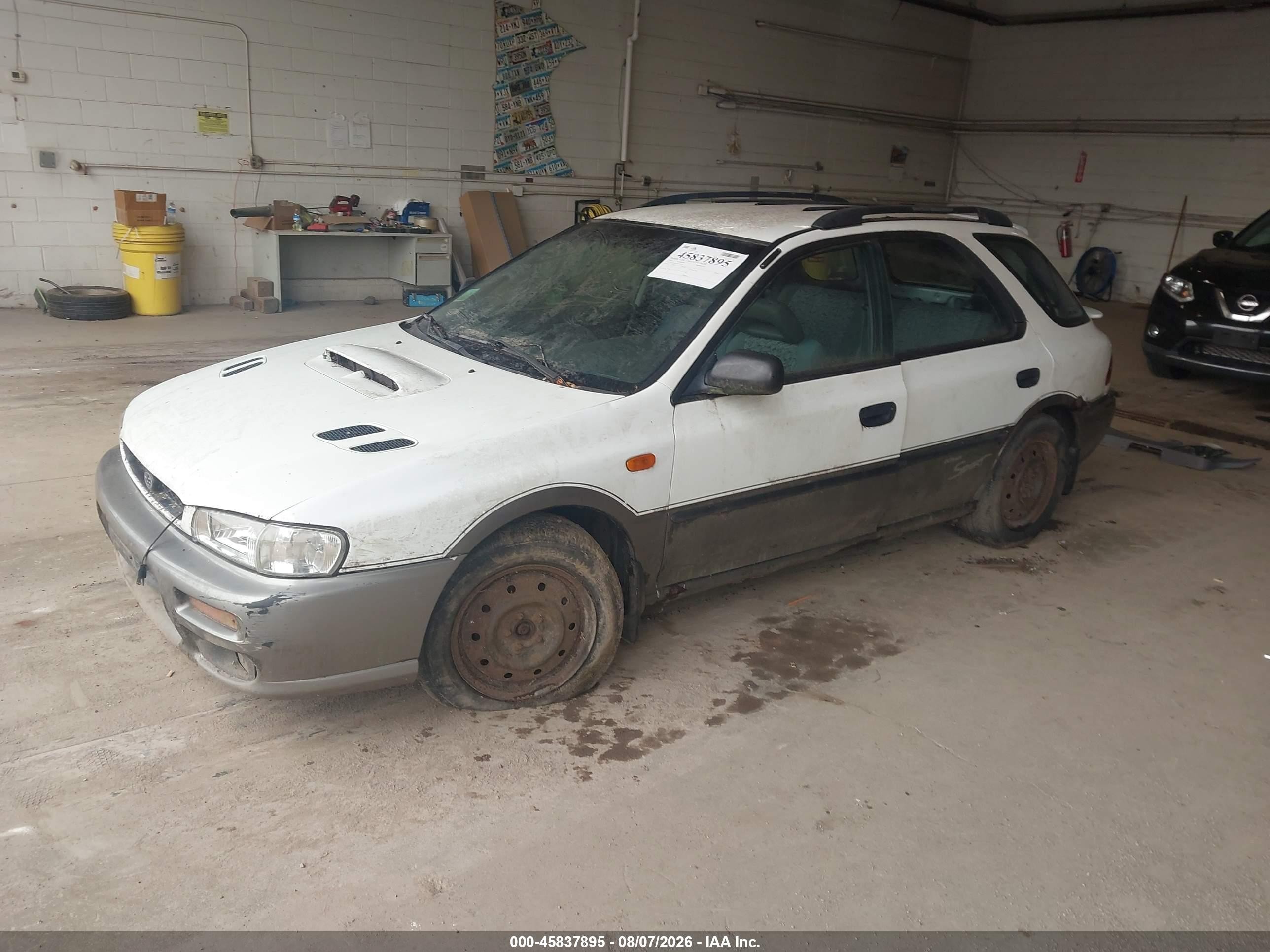 1997 Subaru Impreza Outback Sport White vin: JF1GF4857VG814770