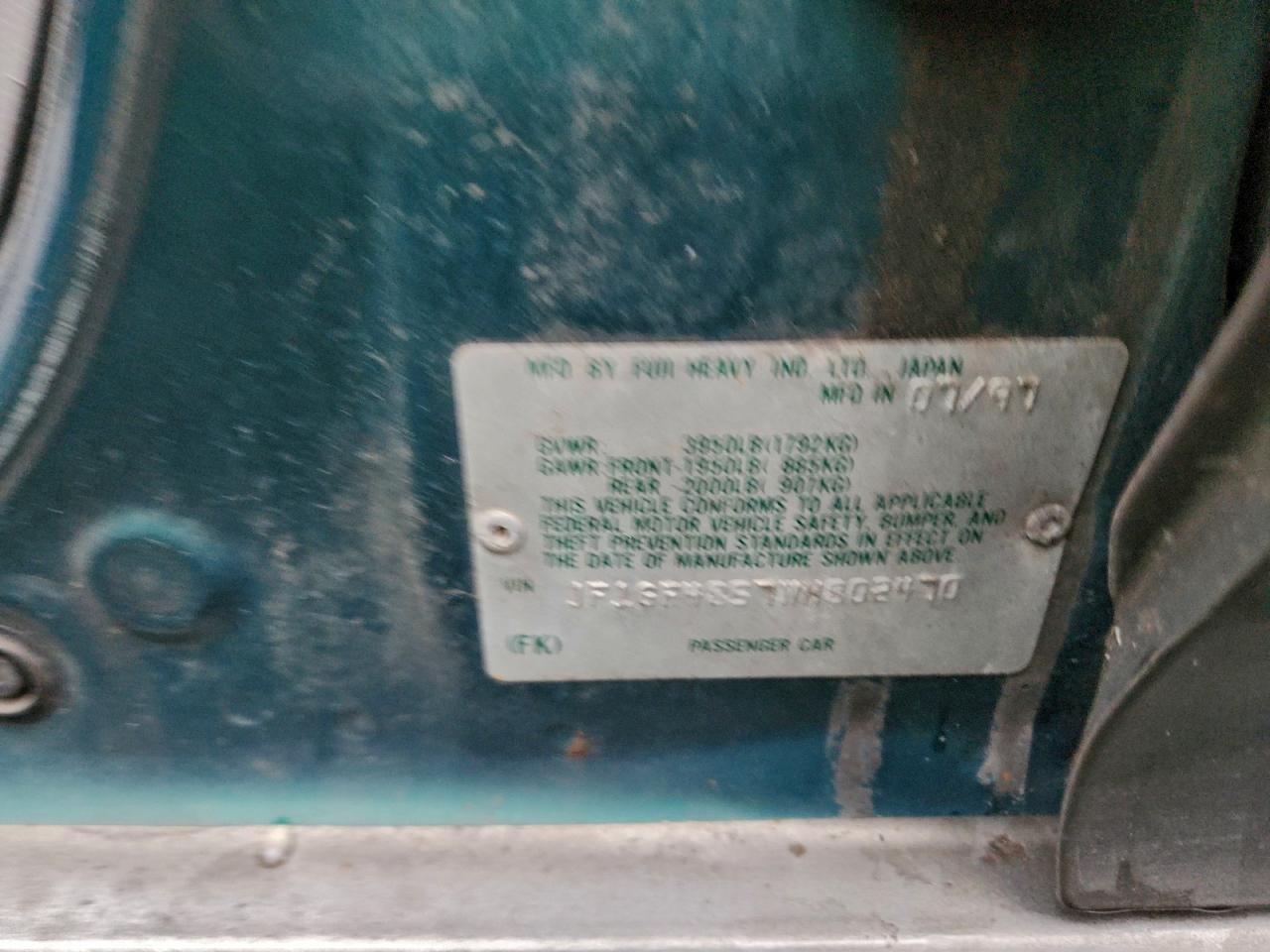 1998 Subaru Impreza Outback Green vin: JF1GF4857WH802470