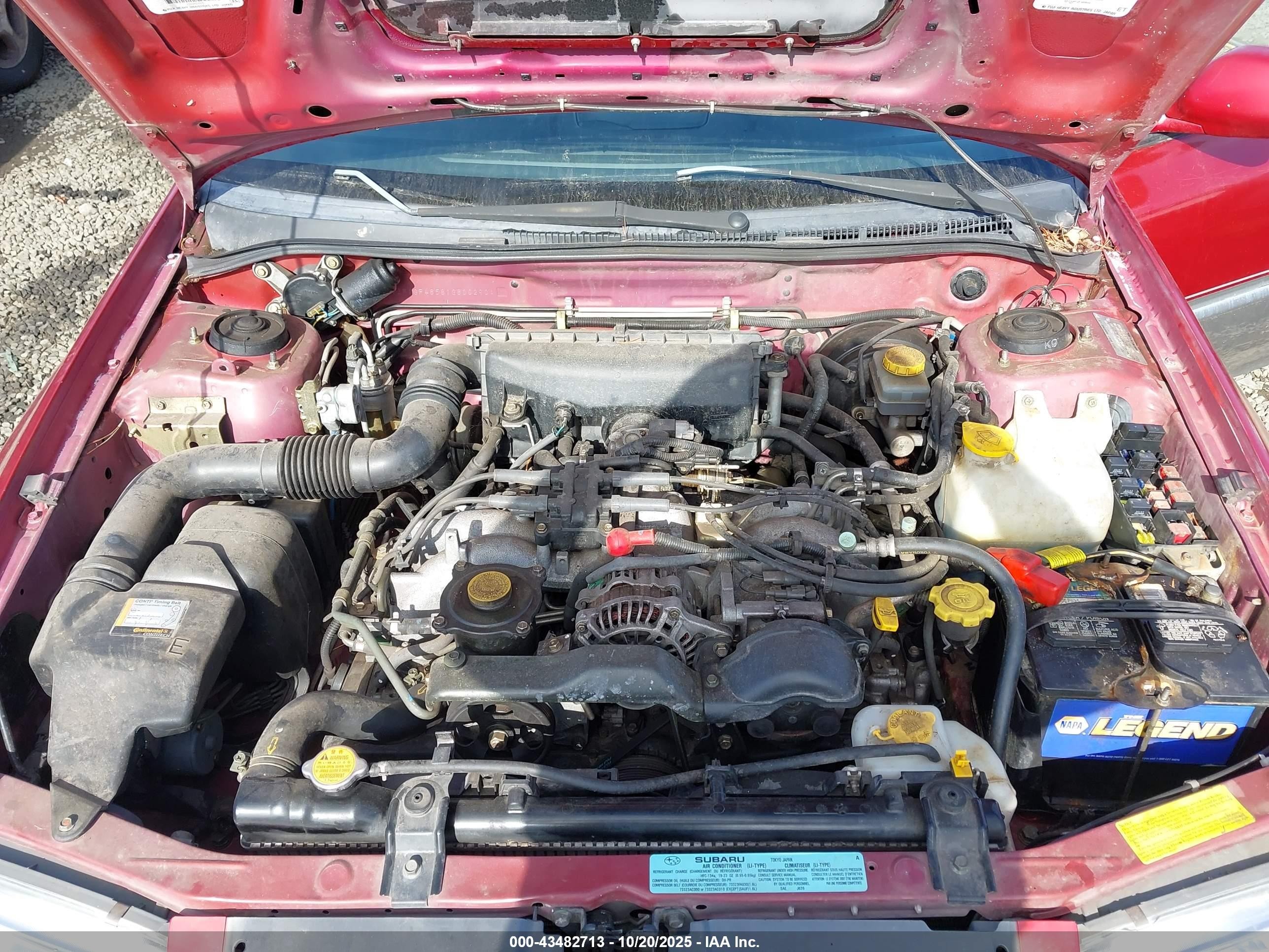 2001 Subaru Impreza Outback Sport   Red vin: JF1GF48581G800290