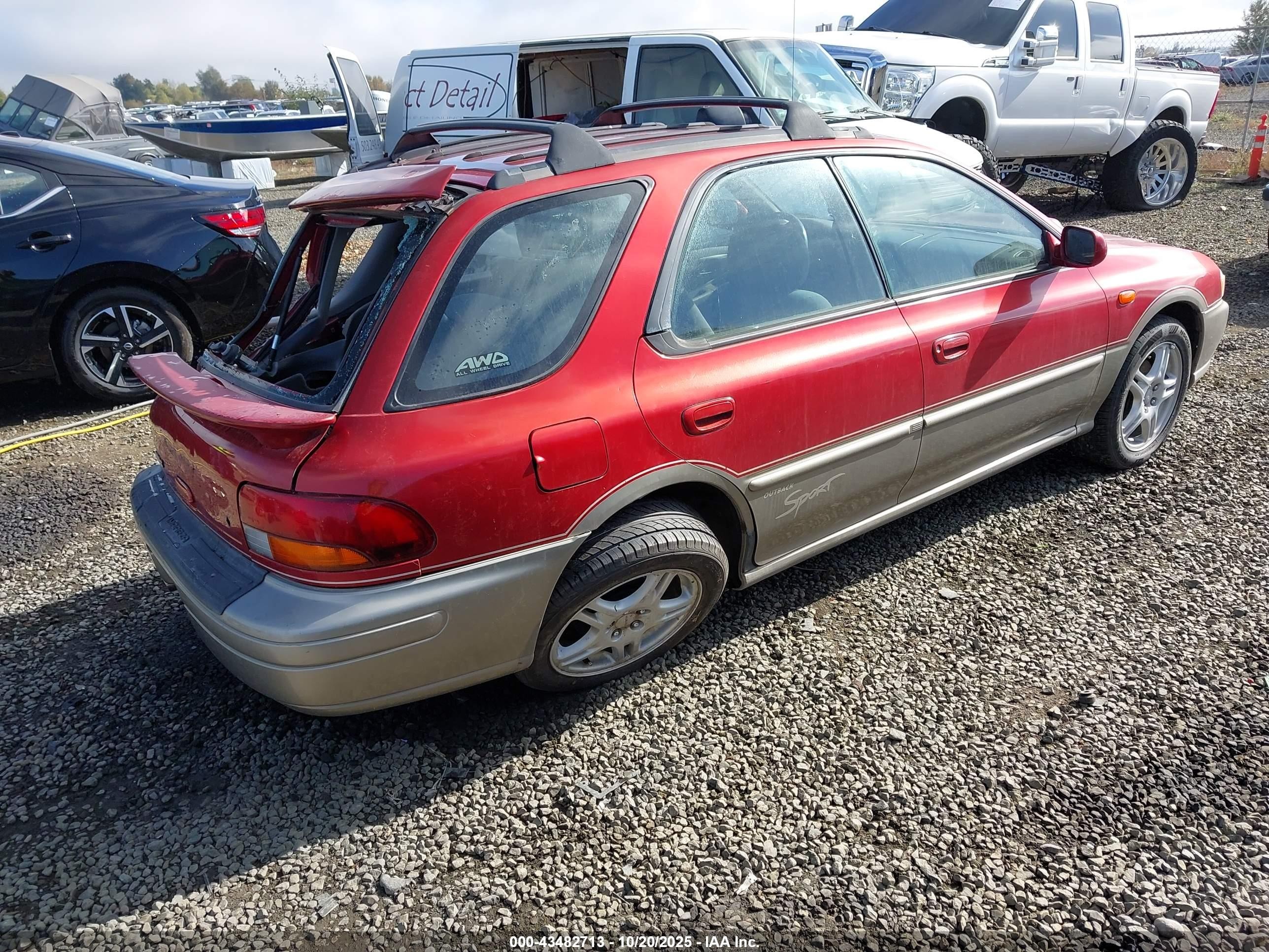 2001 Subaru Impreza Outback Sport   Red vin: JF1GF48581G800290