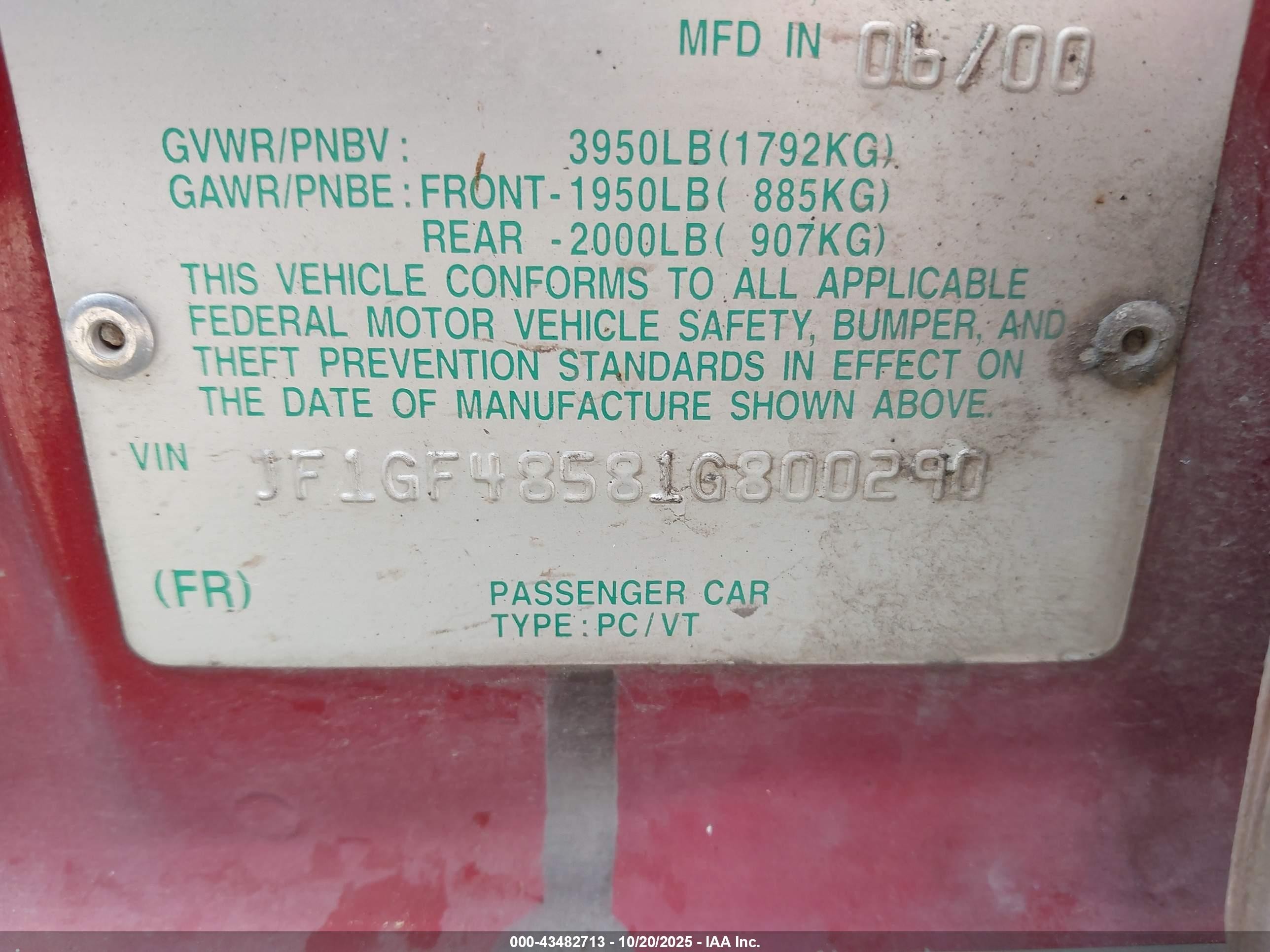 2001 Subaru Impreza Outback Sport   Red vin: JF1GF48581G800290