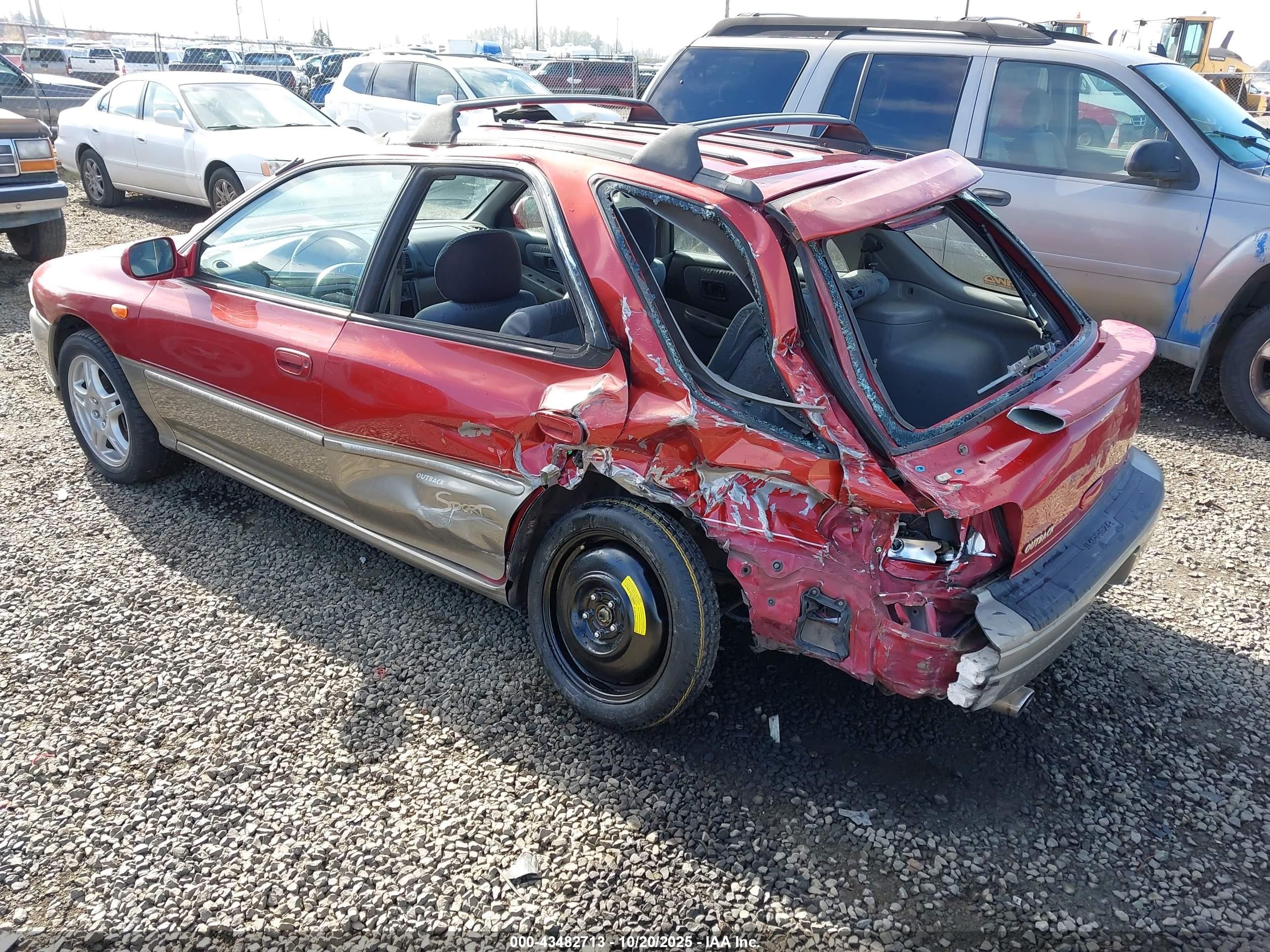 2001 Subaru Impreza Outback Sport   Red vin: JF1GF48581G800290
