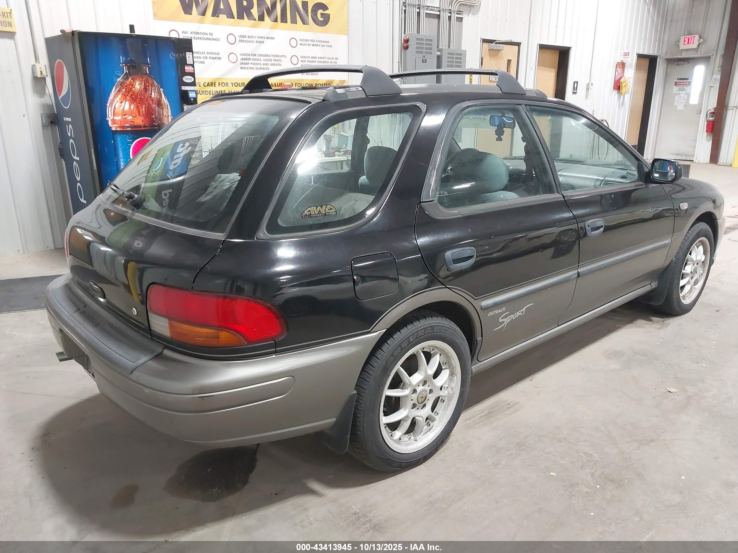 1998 Subaru Impreza Outback Sport Black vin: JF1GF4858WG814178