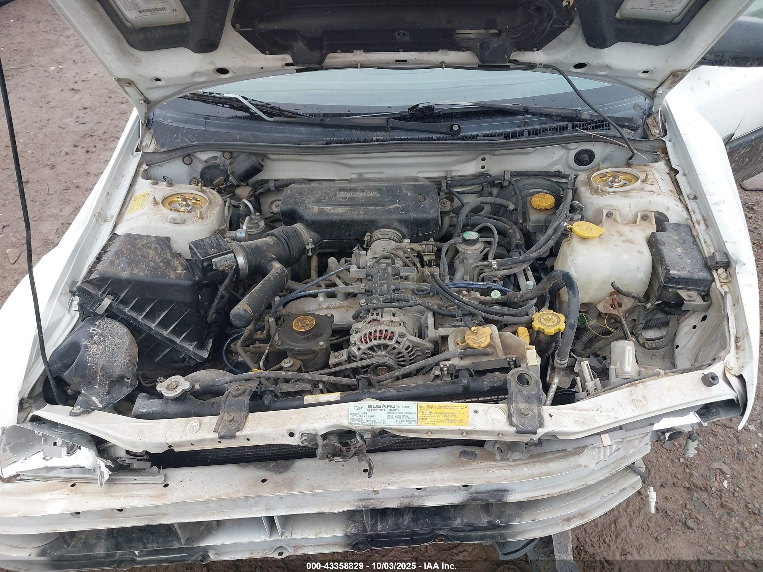 1998 Subaru Impreza Outback Sport White vin: JF1GF4858WH808245