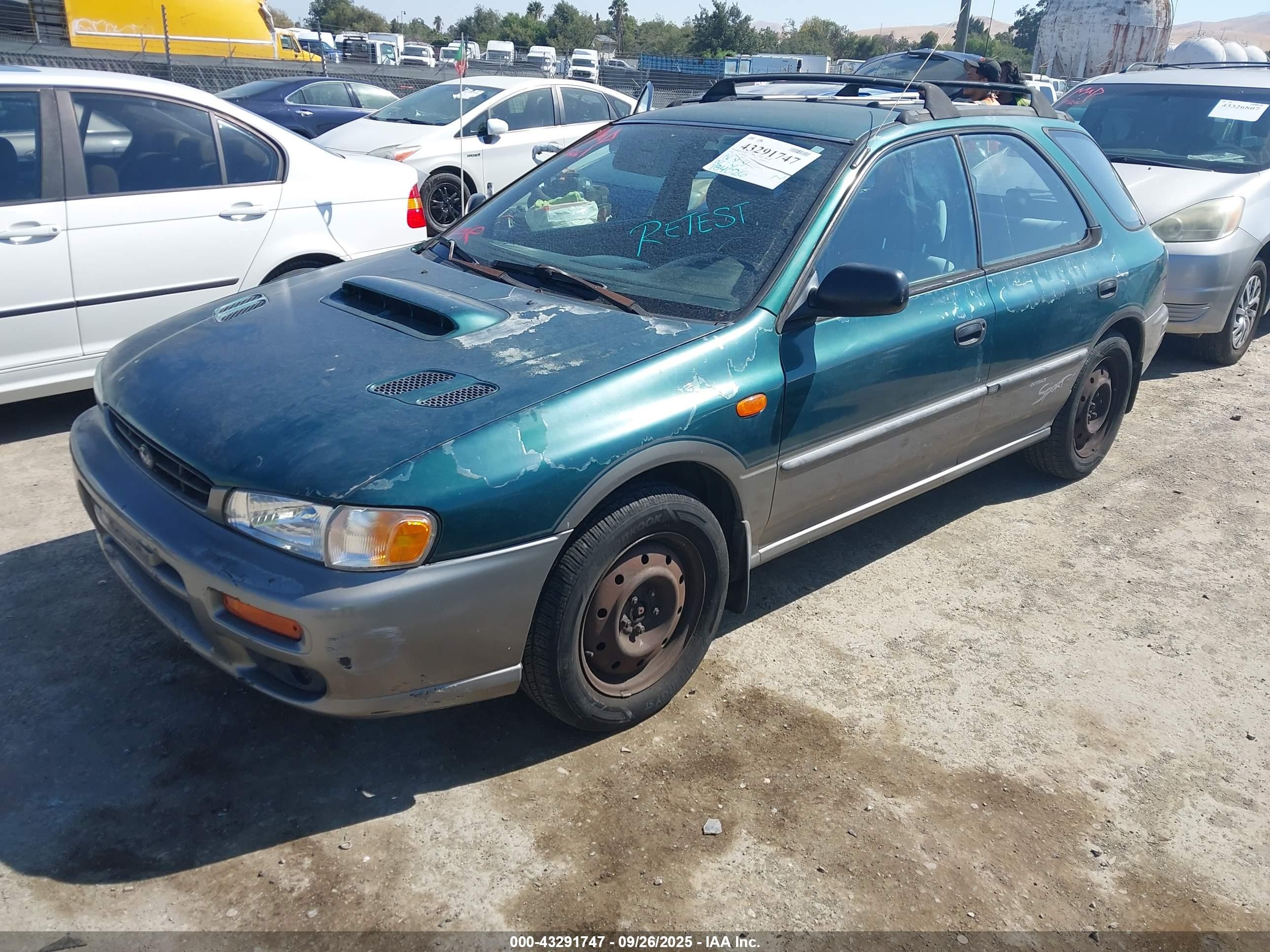 1998 Subaru Impreza Outback Sport Green vin: JF1GF4859WH808528
