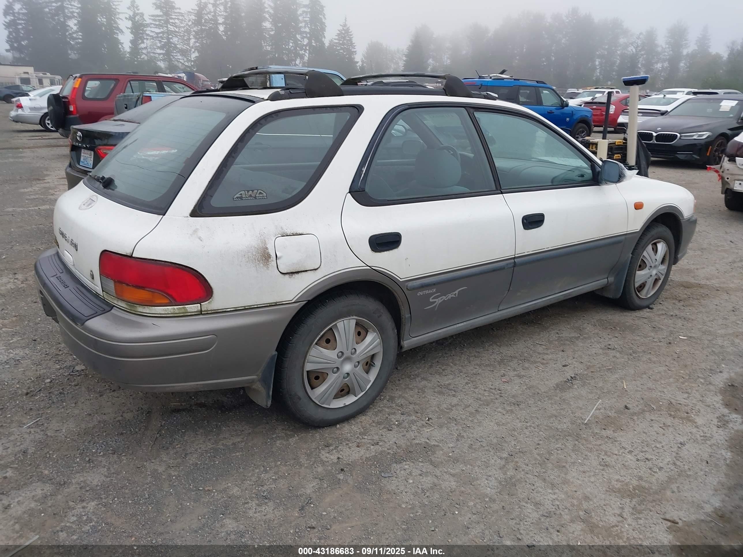 1998 Subaru Impreza Outback Sport White vin: JF1GF4859WH813597