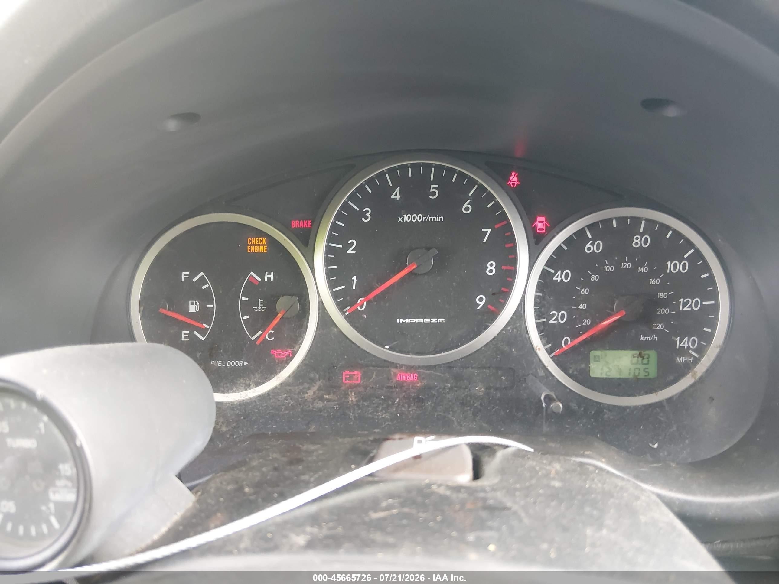2005 Subaru Impreza Wrx Blue vin: JF1GG29625G810148