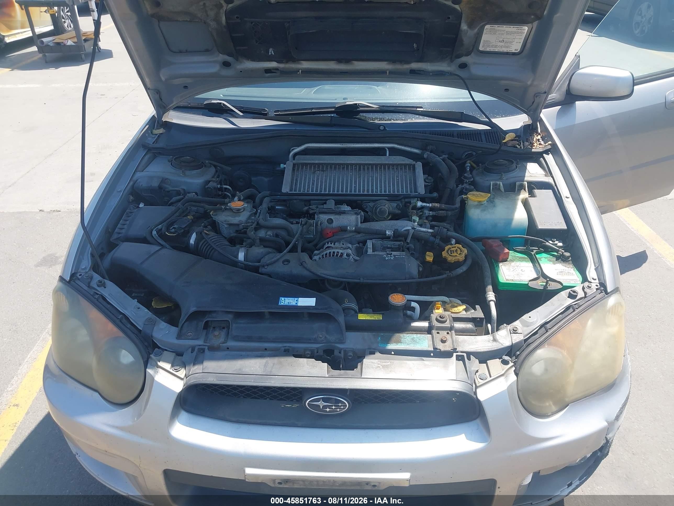 2005 Subaru Impreza Wrx Silver vin: JF1GG29635G803273