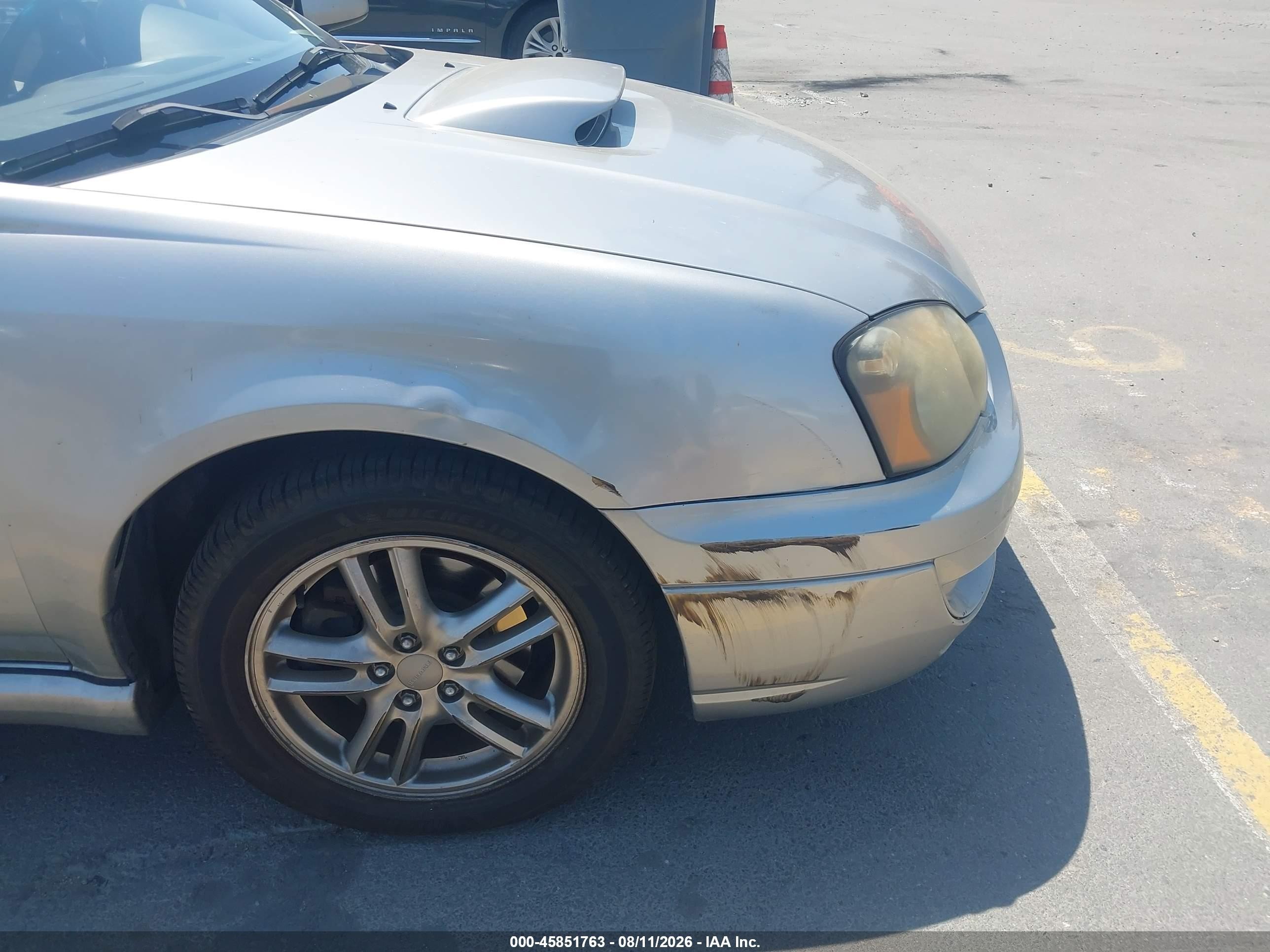 2005 Subaru Impreza Wrx Silver vin: JF1GG29635G803273