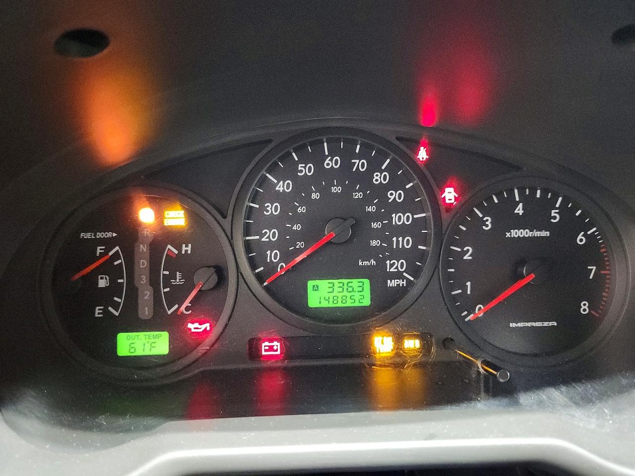 2007 Subaru Impreza 2.5i Blue vin: JF1GG61617H817821