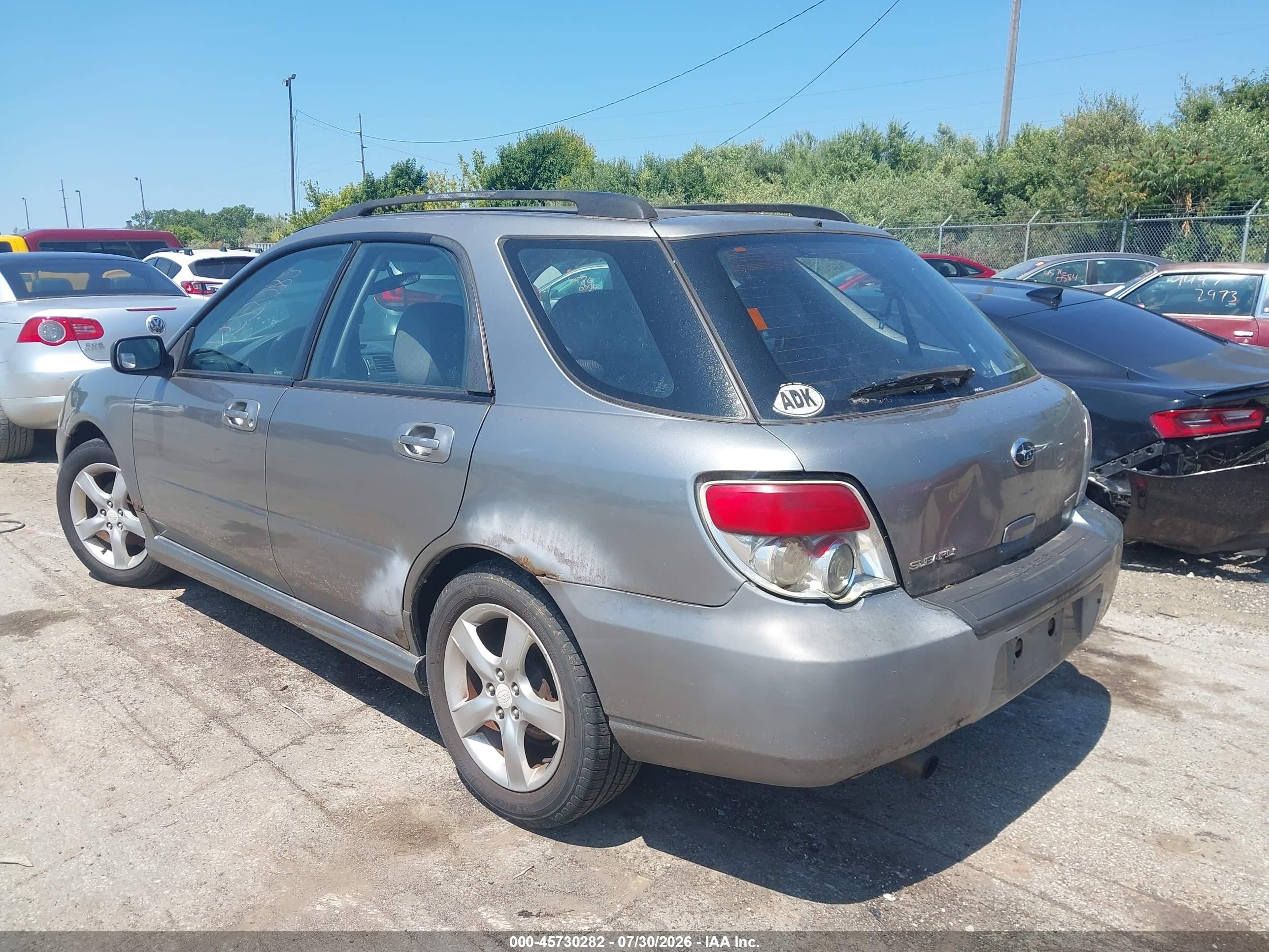 2007 Subaru Impreza 2.5i Gray vin: JF1GG61647H815075