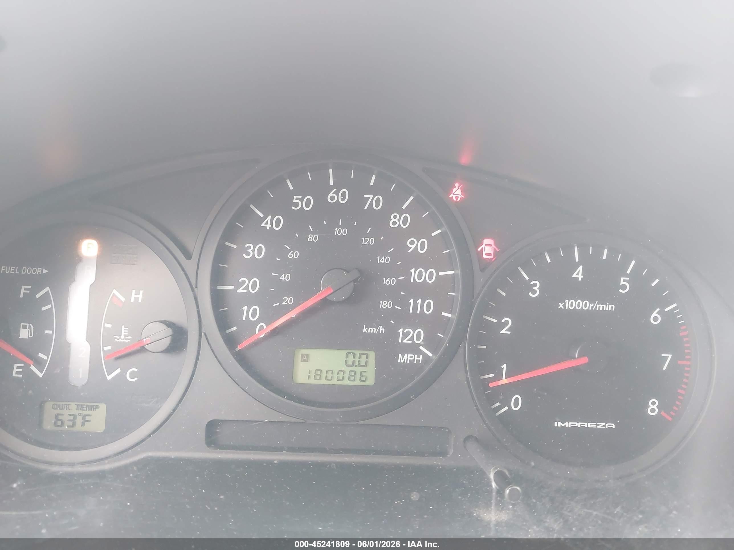 2007 Subaru Impreza 2.5i Green vin: JF1GG61667H819483