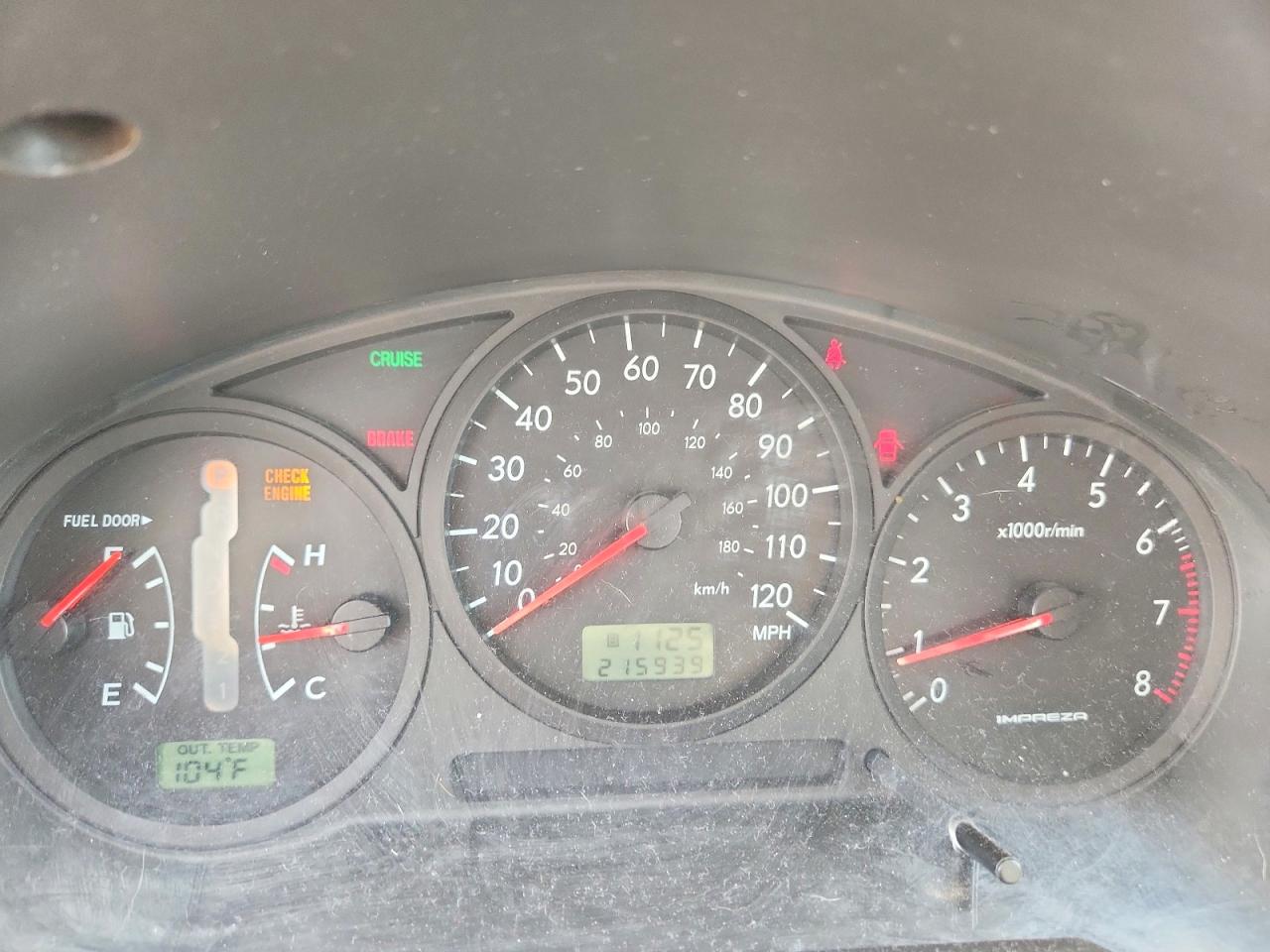 2007 Subaru Impreza 2.5i Red vin: JF1GG61677H805401