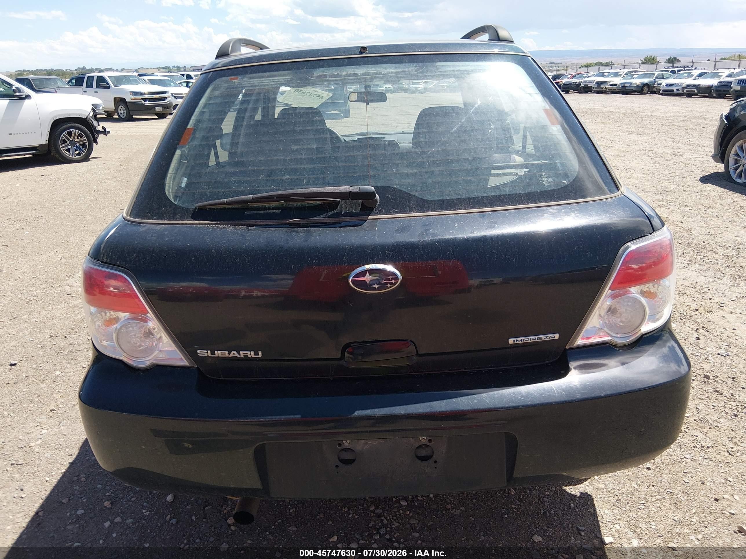 2007 Subaru Impreza 2.5i Black vin: JF1GG61687G805543