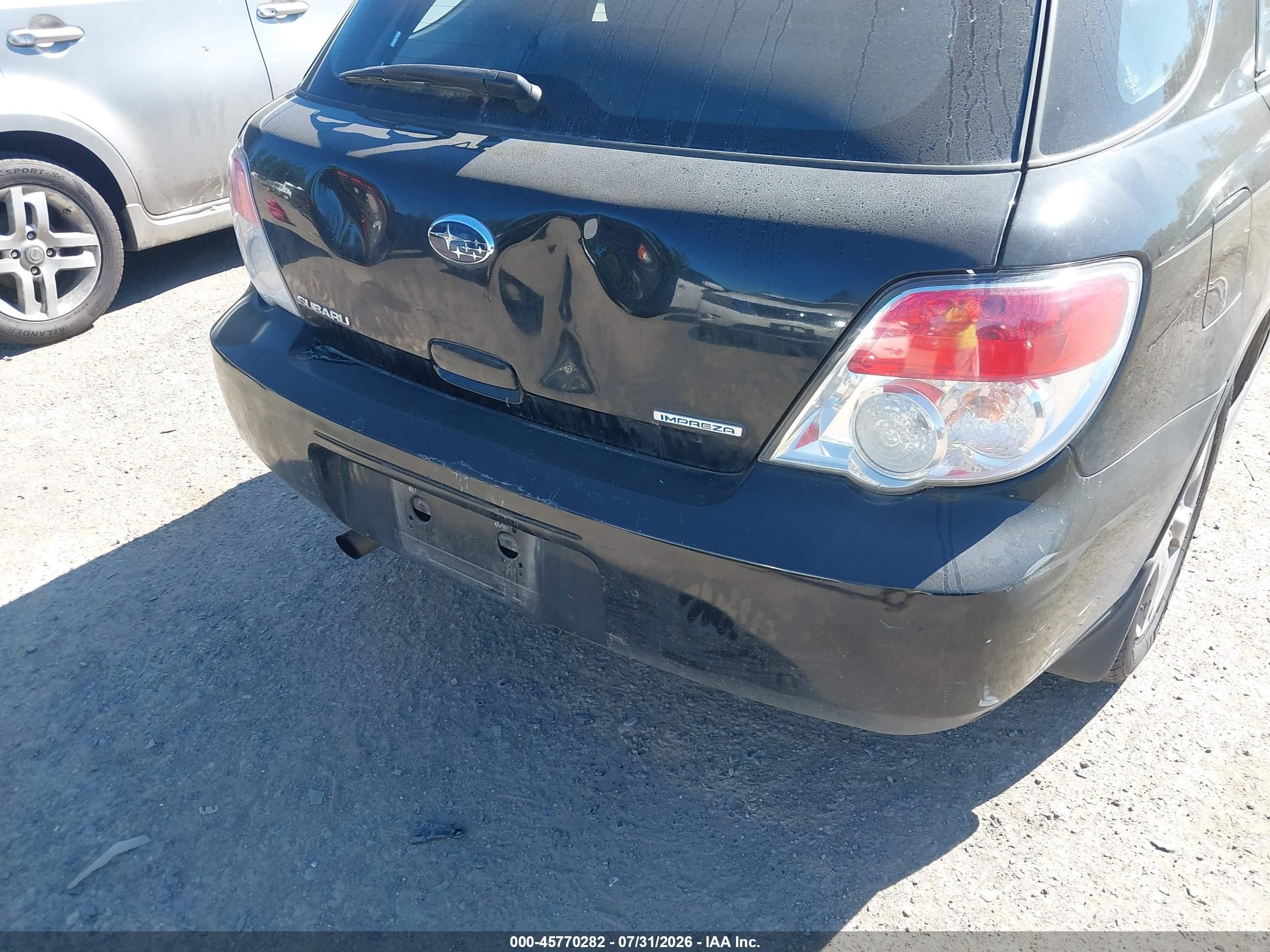 2007 Subaru Impreza 2.5i Black vin: JF1GG61687H804080