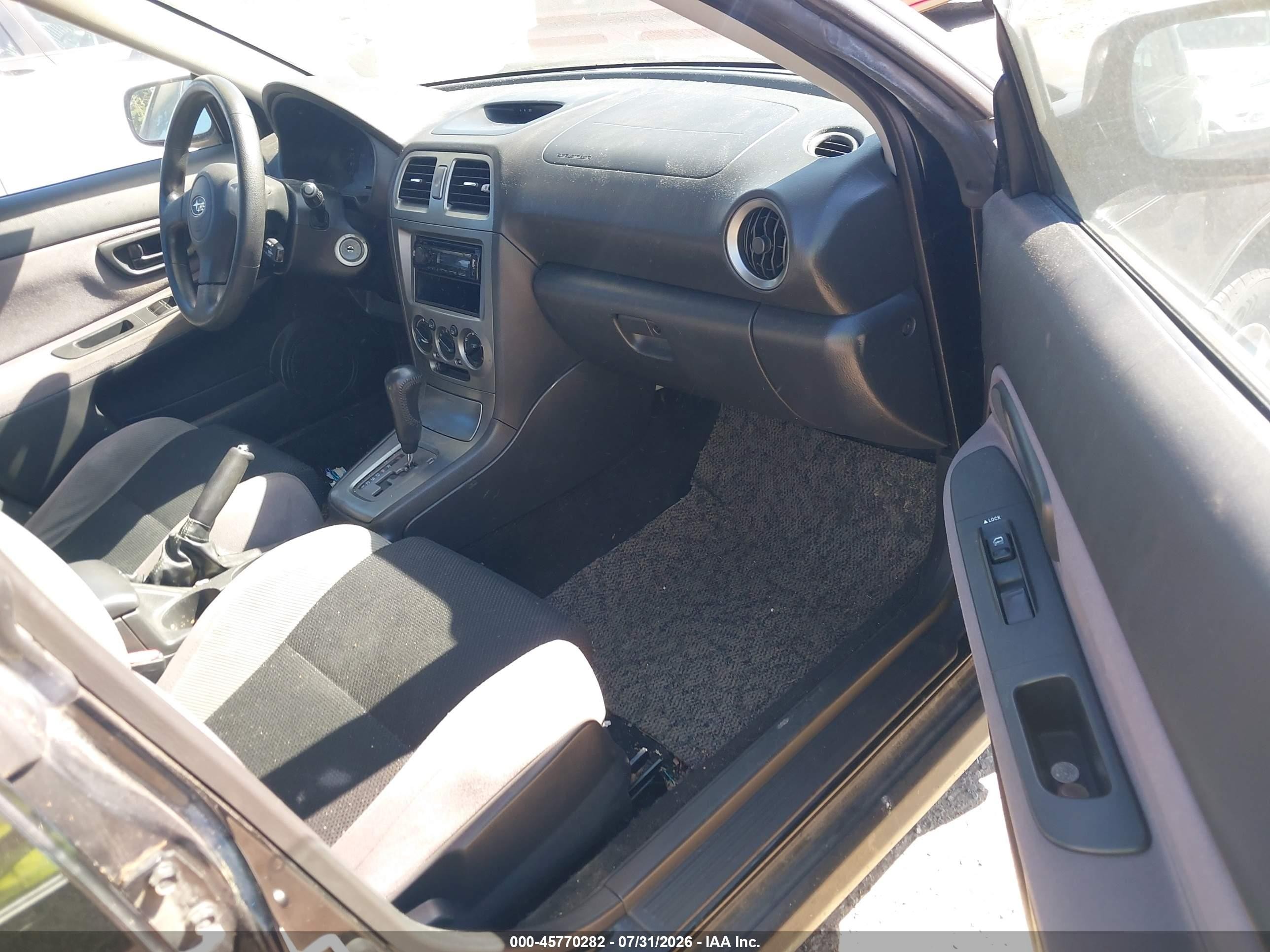 2007 Subaru Impreza 2.5i Black vin: JF1GG61687H804080