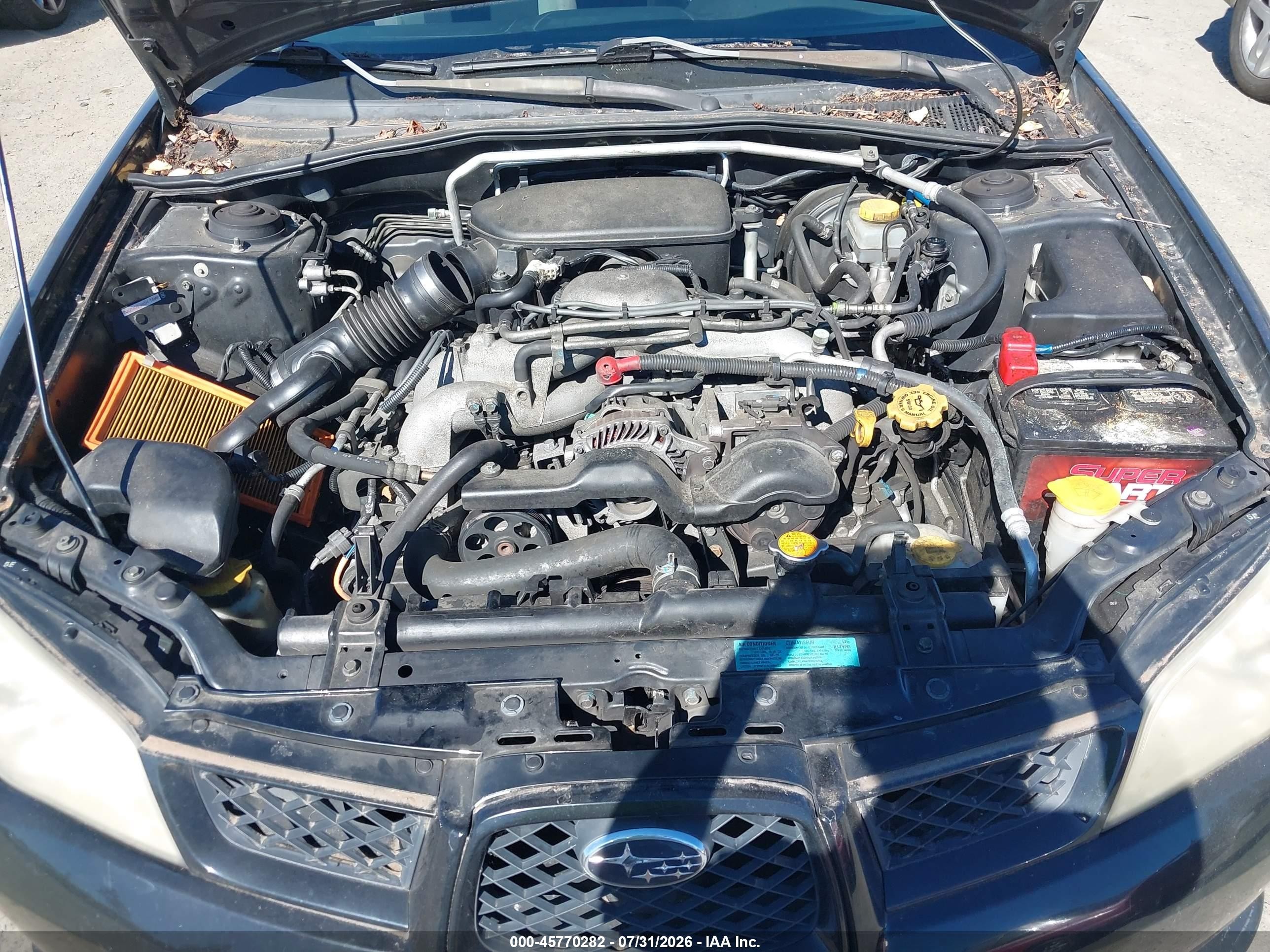 2007 Subaru Impreza 2.5i Black vin: JF1GG61687H804080