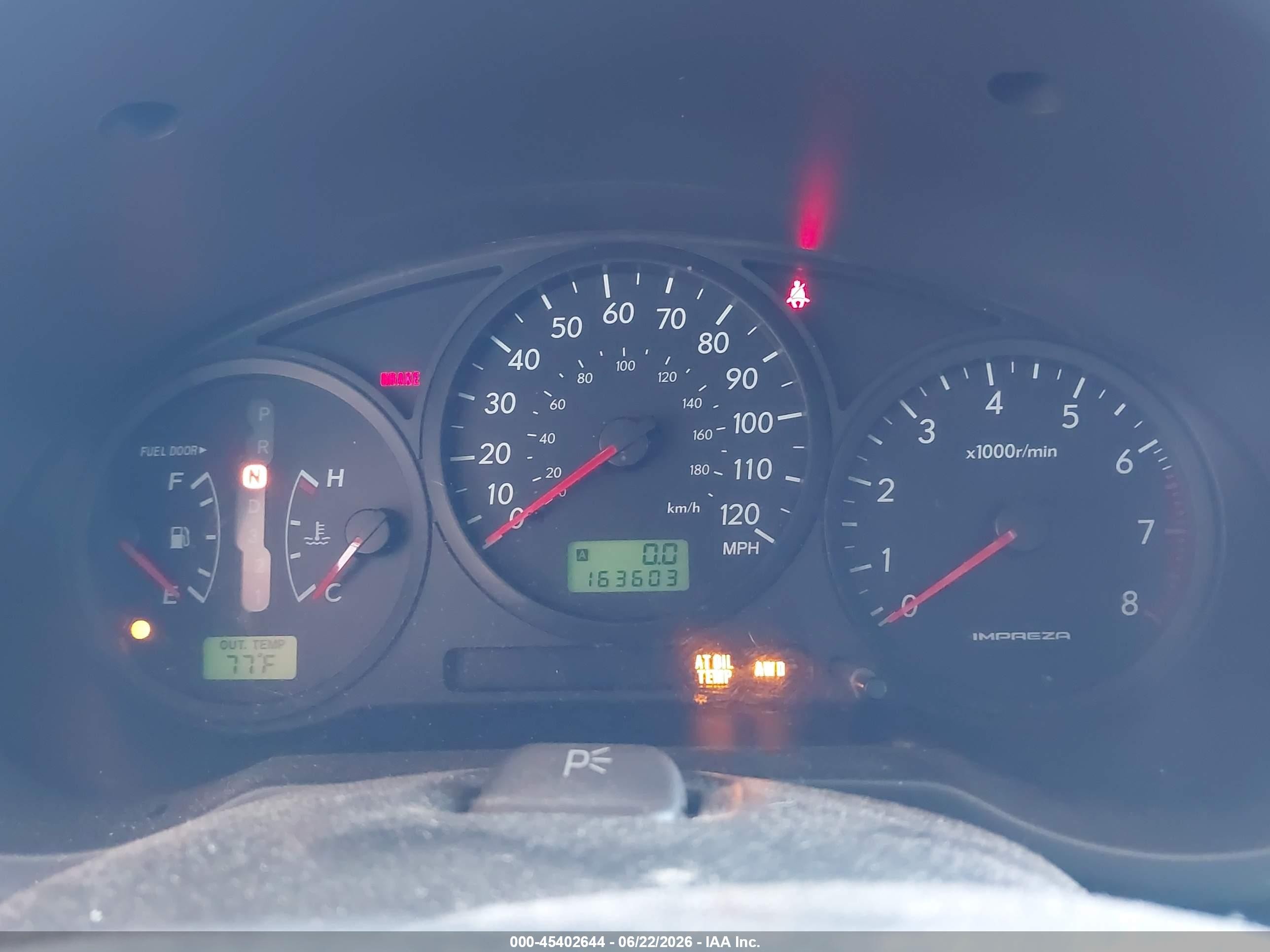 2007 Subaru Impreza 2.5i Silver vin: JF1GG616X7H814464