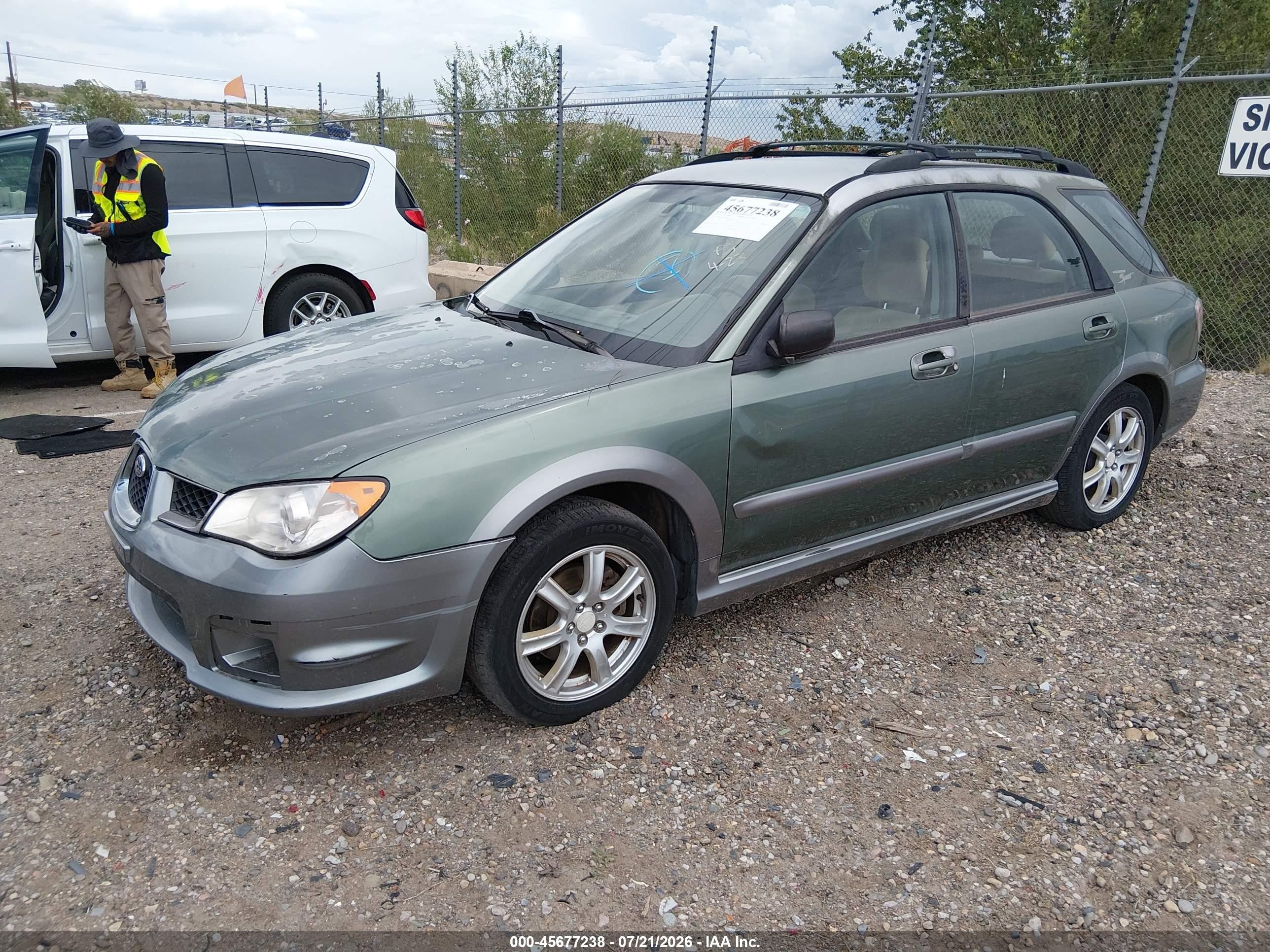 2007 Subaru Impreza Outback Sport   Green vin: JF1GG63637G815619