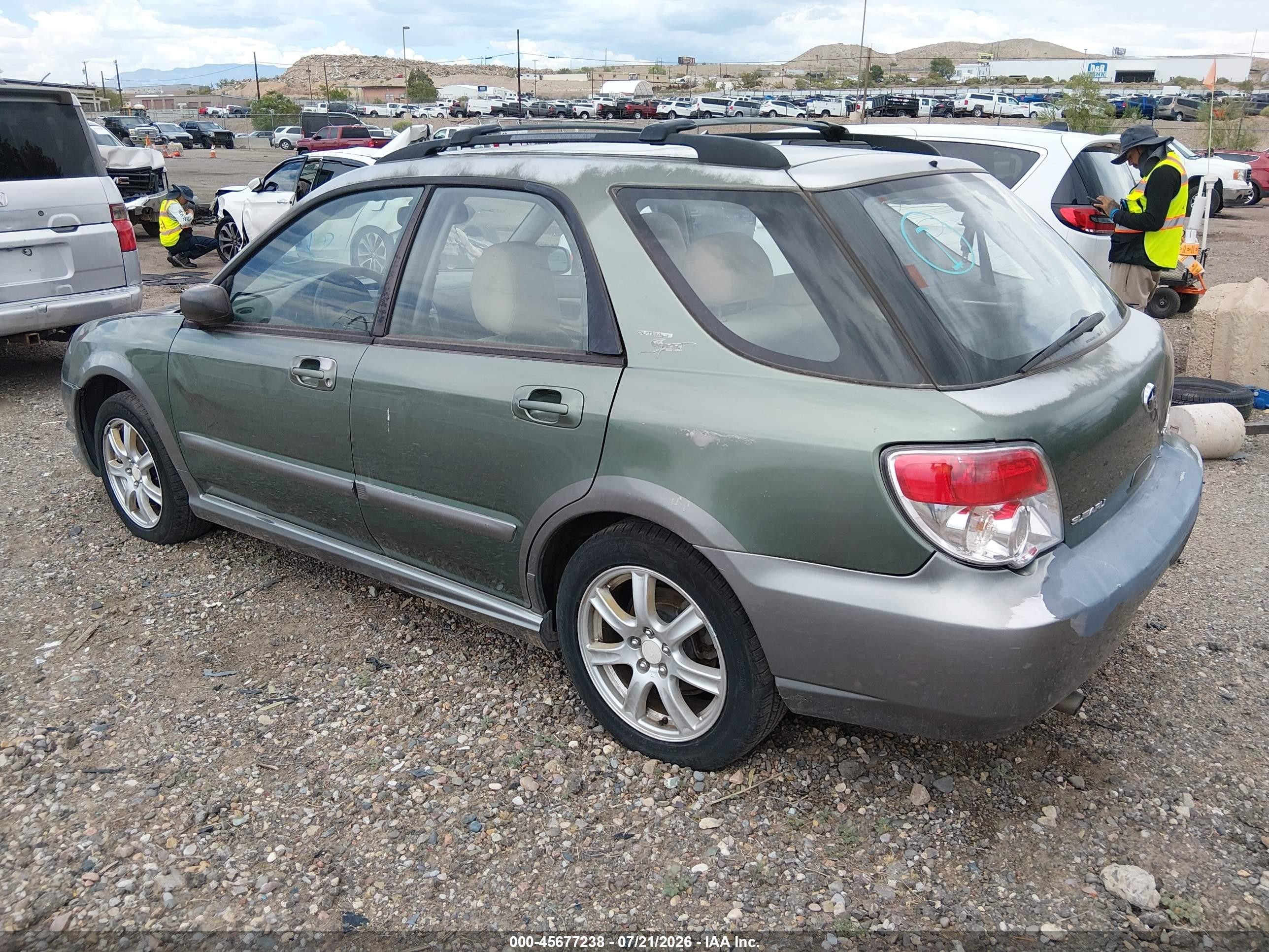 2007 Subaru Impreza Outback Sport   Green vin: JF1GG63637G815619