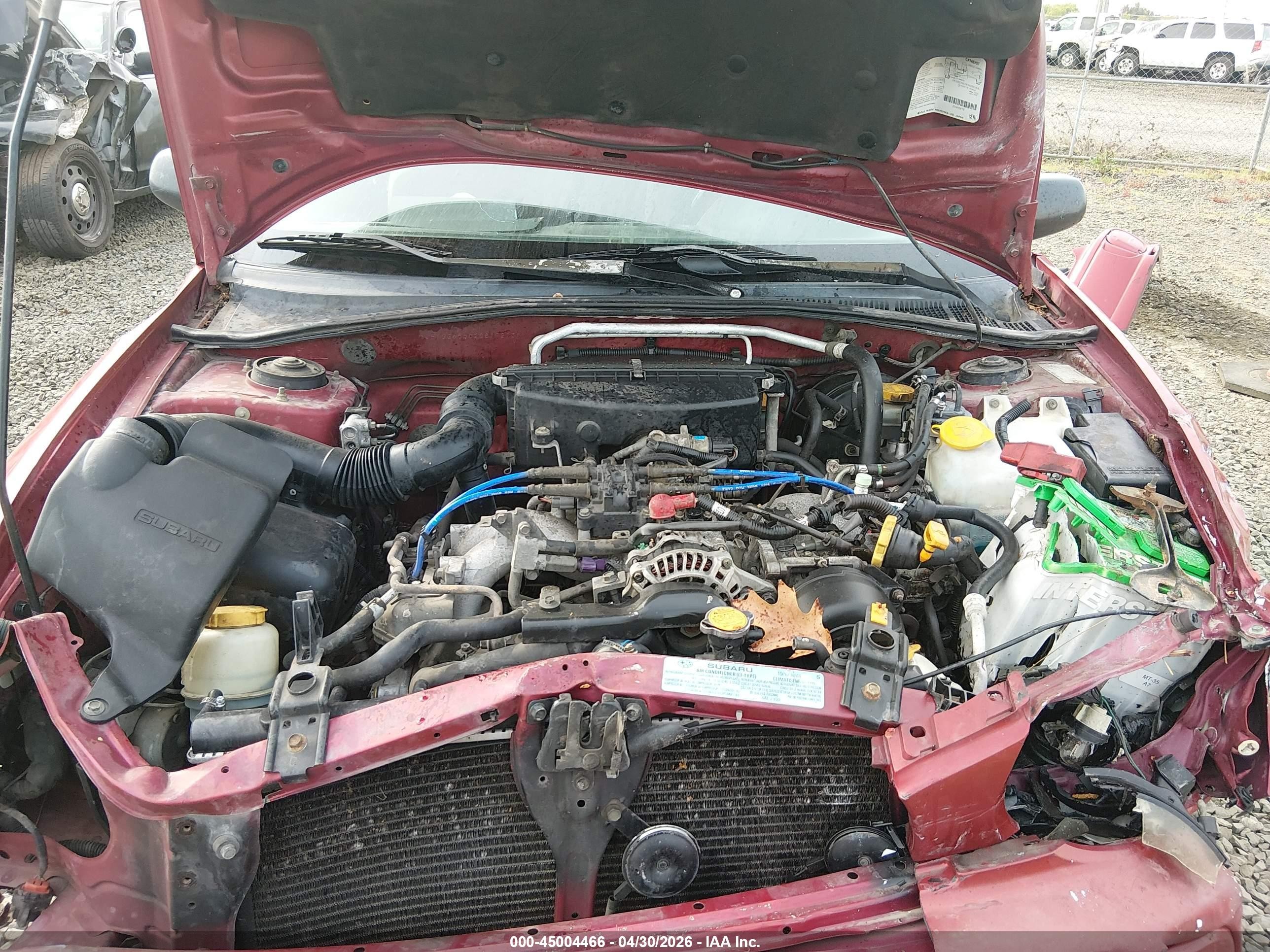 2002 Subaru Impreza 2.5ts Red vin: JF1GG65502G817213