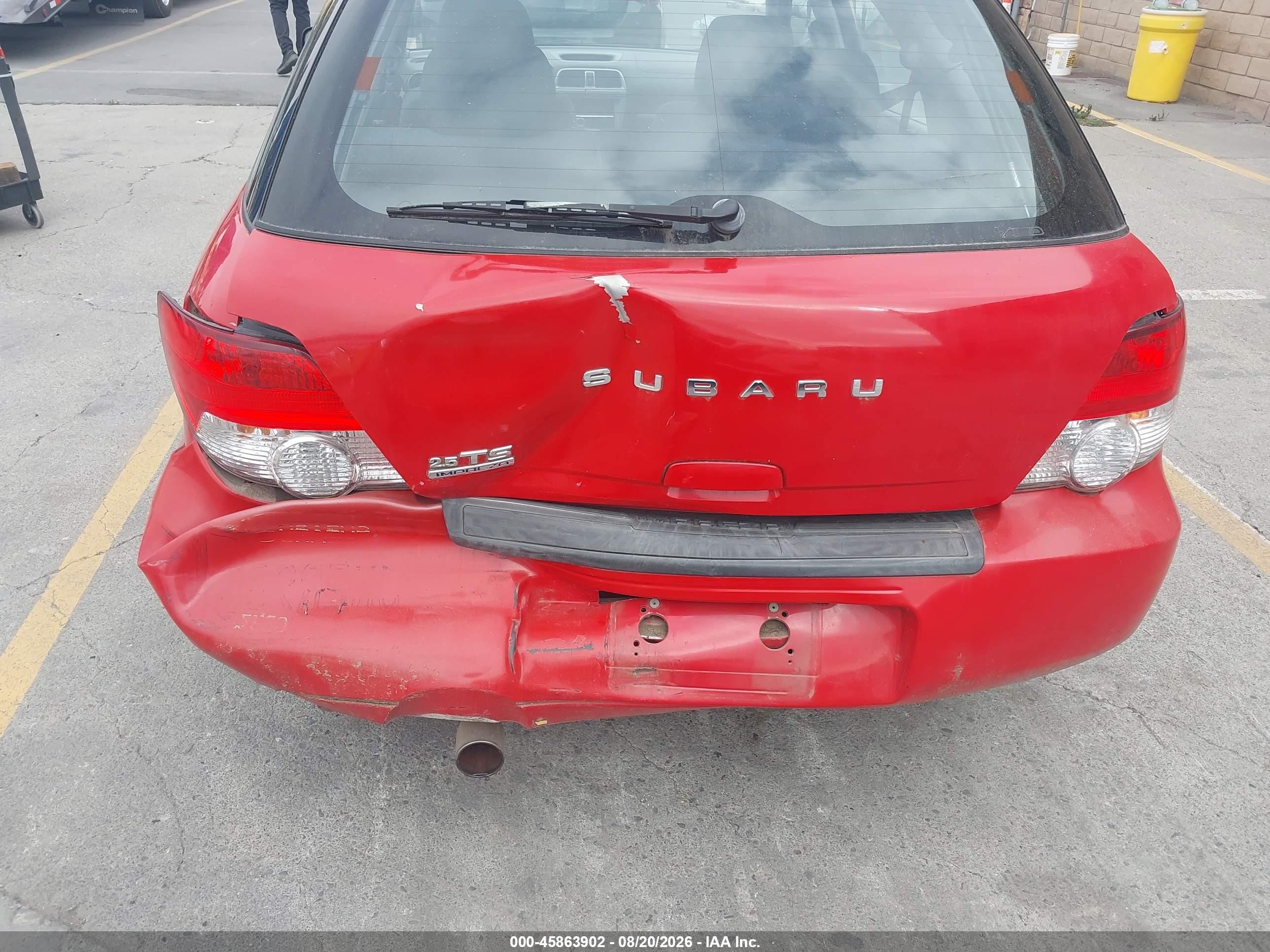 2004 Subaru Impreza 2.5ts Red vin: JF1GG65514H804662