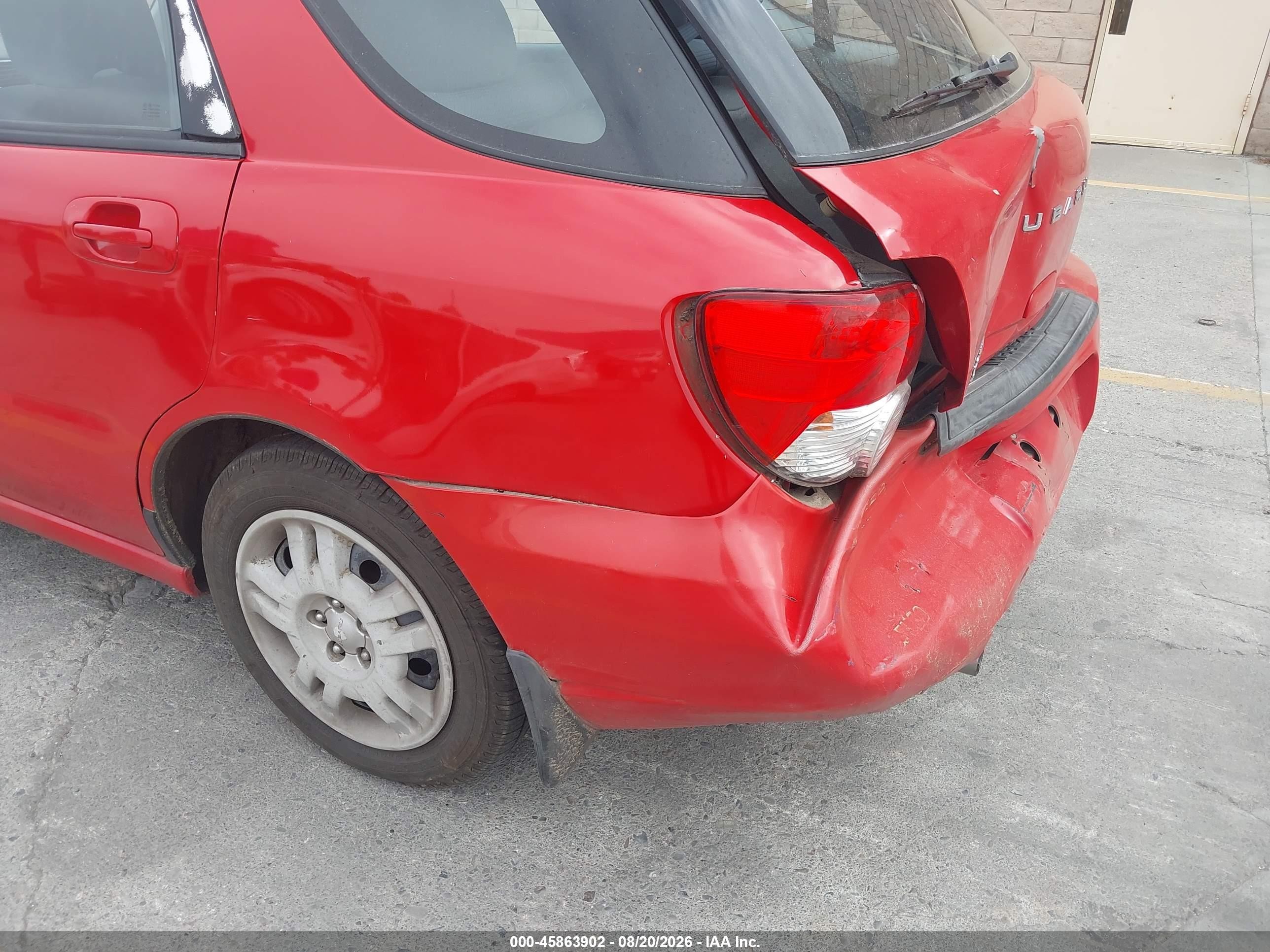 2004 Subaru Impreza 2.5ts Red vin: JF1GG65514H804662