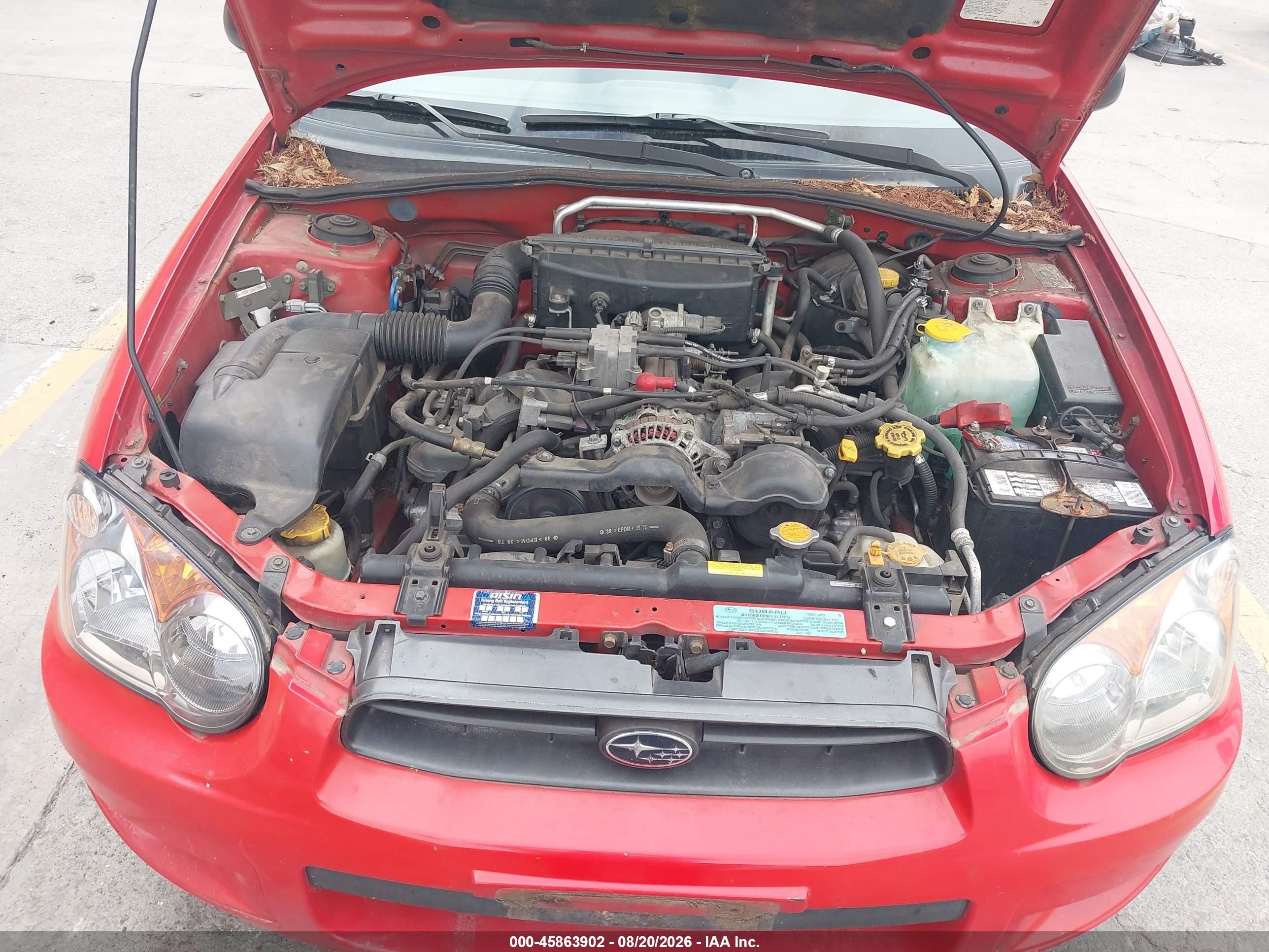 2004 Subaru Impreza 2.5ts Red vin: JF1GG65514H804662