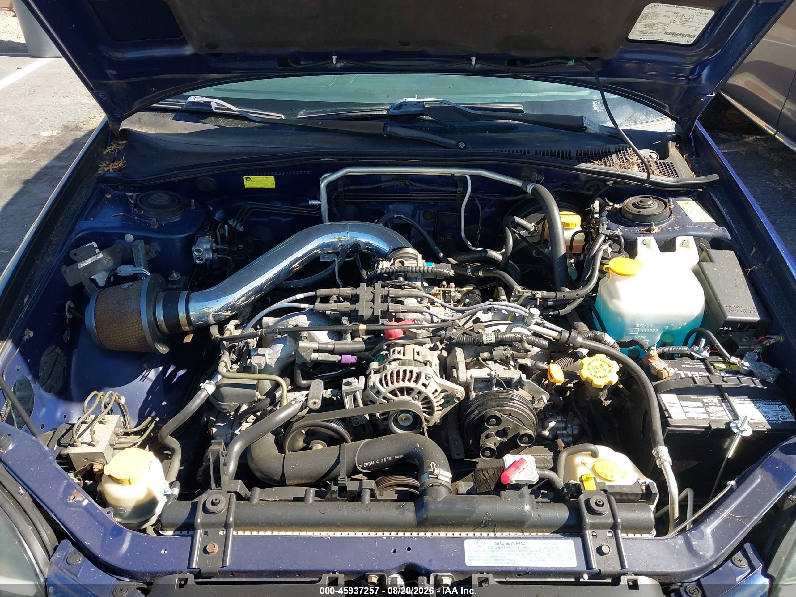 2003 Subaru Impreza 2.5ts Blue vin: JF1GG65533H808923