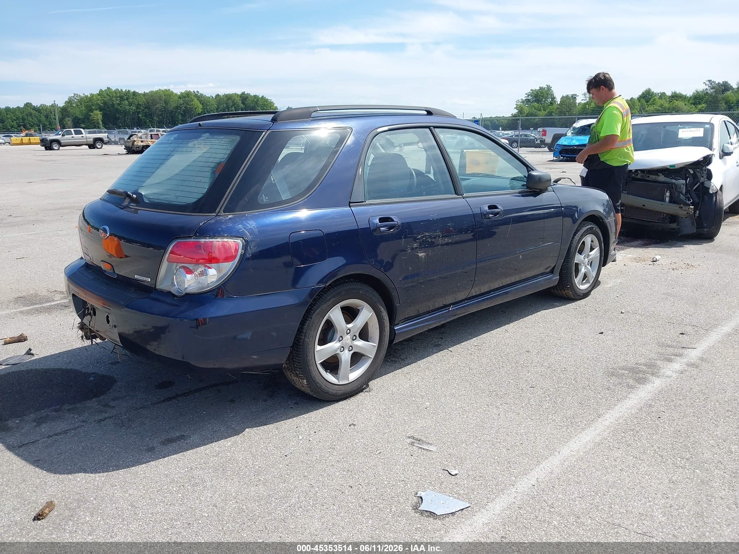 2006 Subaru Impreza 2.5i Blue vin: JF1GG67616H811605