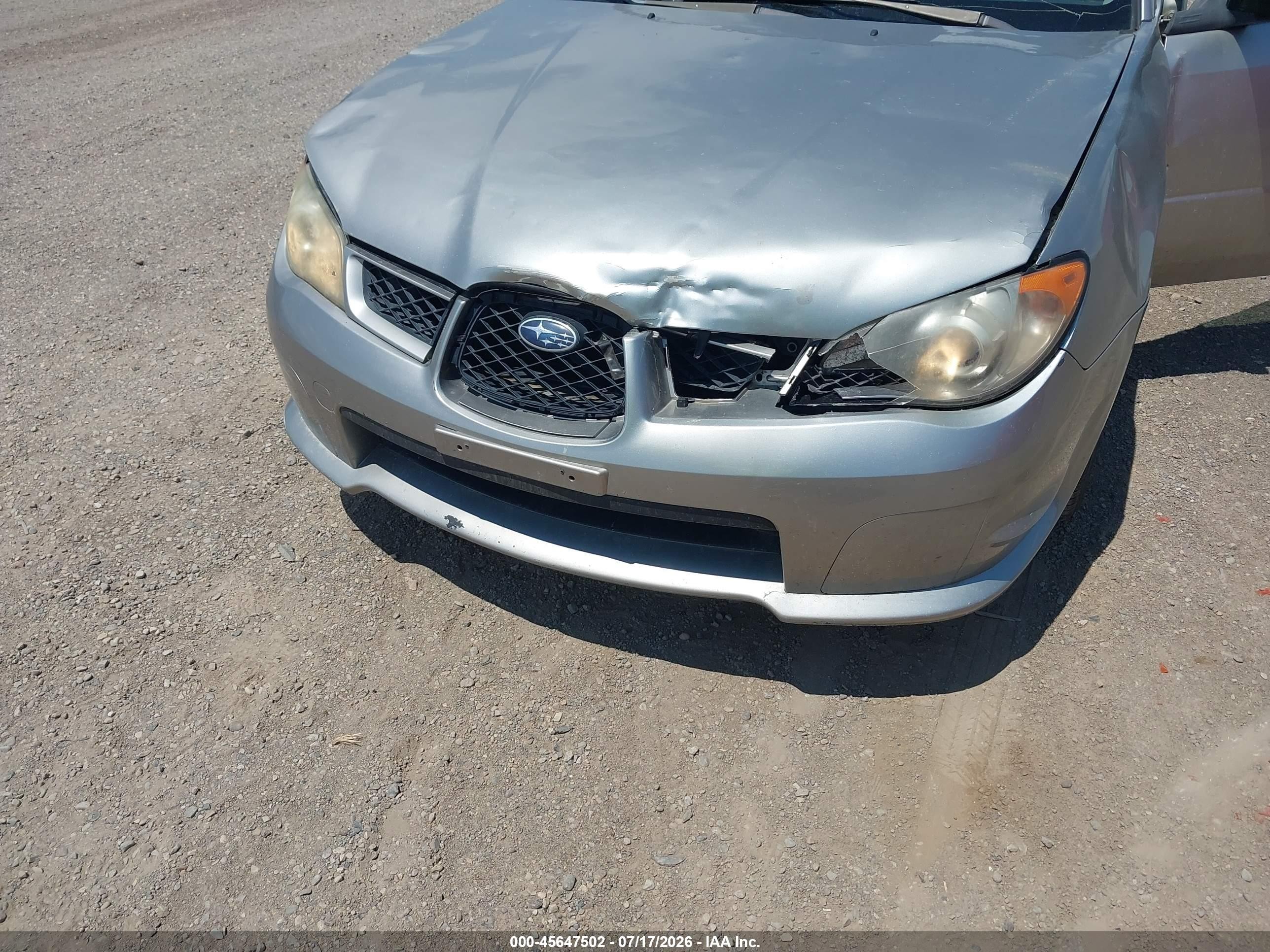 2006 Subaru Impreza 2.5i Silver vin: JF1GG67616H814312