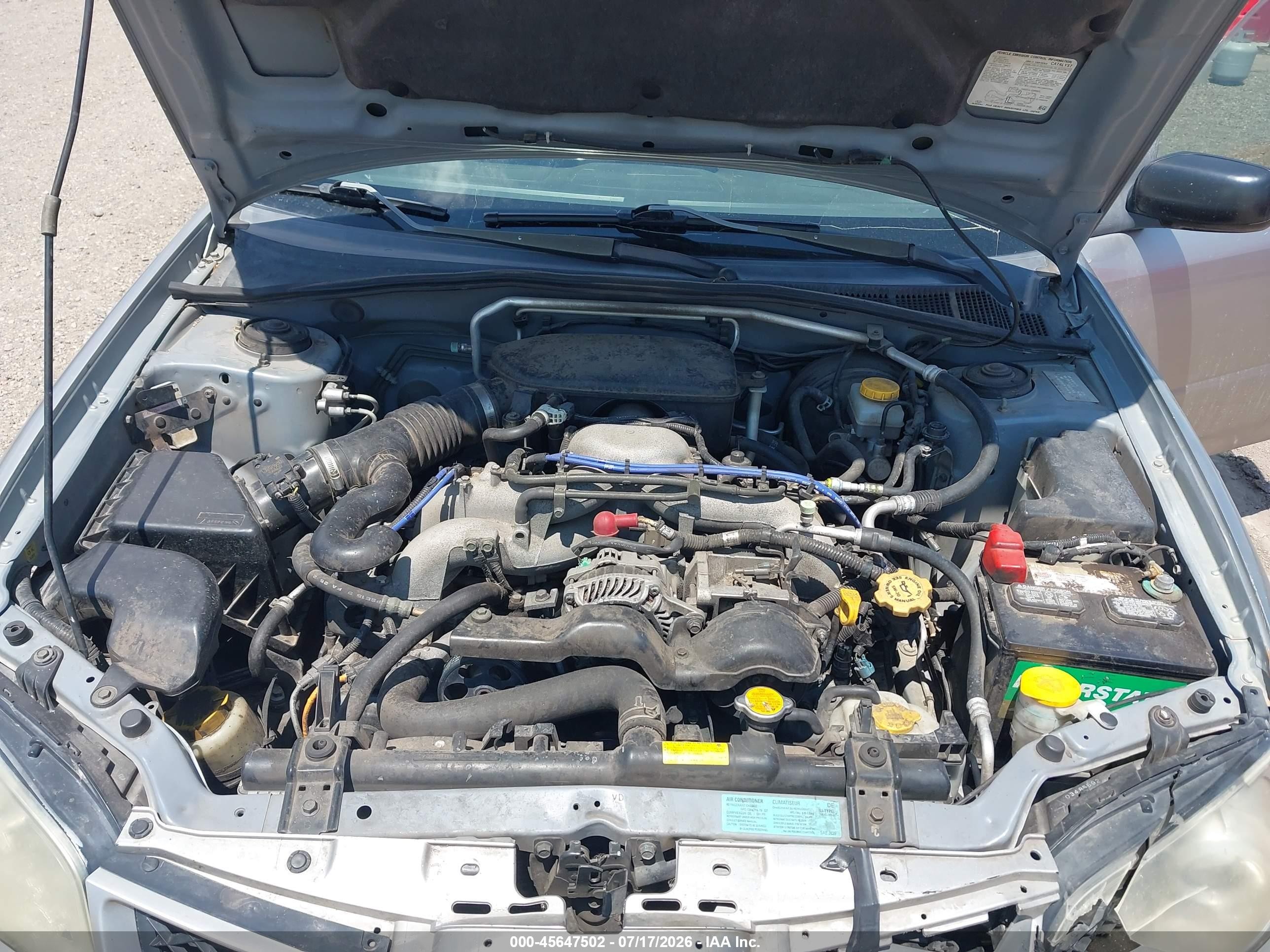 2006 Subaru Impreza 2.5i Silver vin: JF1GG67616H814312