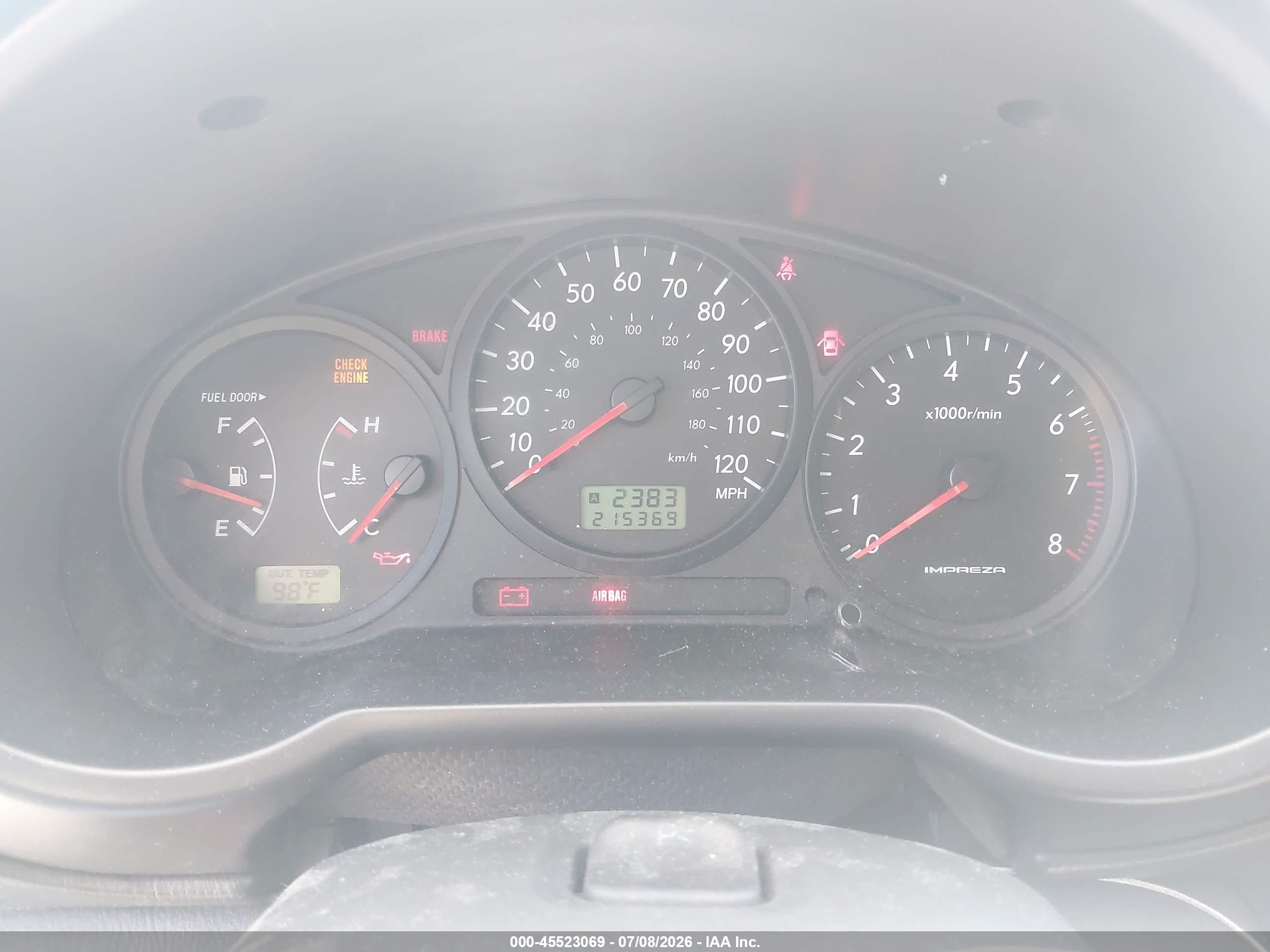 2006 Subaru Impreza 2.5i Gold vin: JF1GG67646G819431