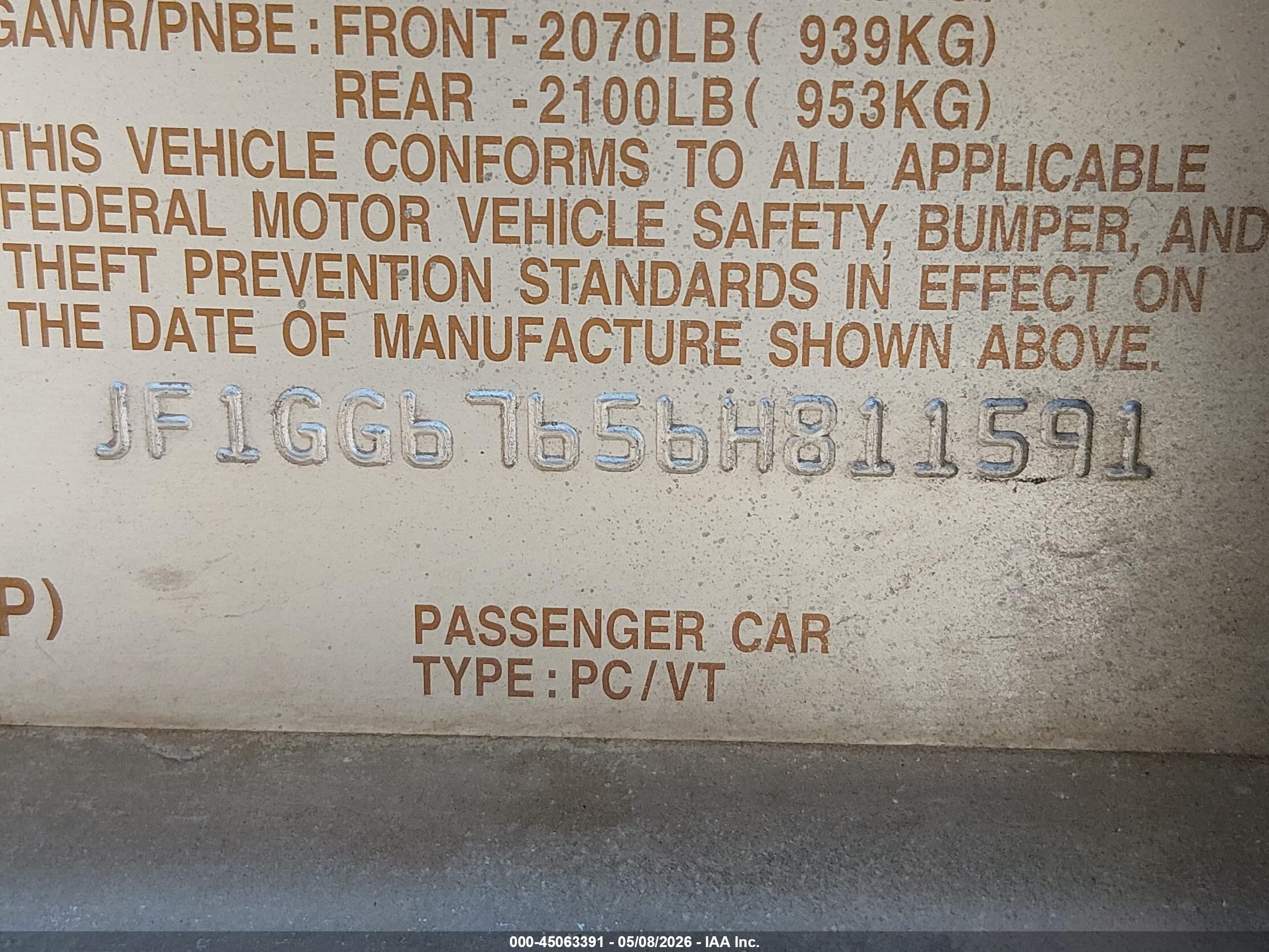 2006 Subaru Impreza 2.5i Silver vin: JF1GG67656H811591