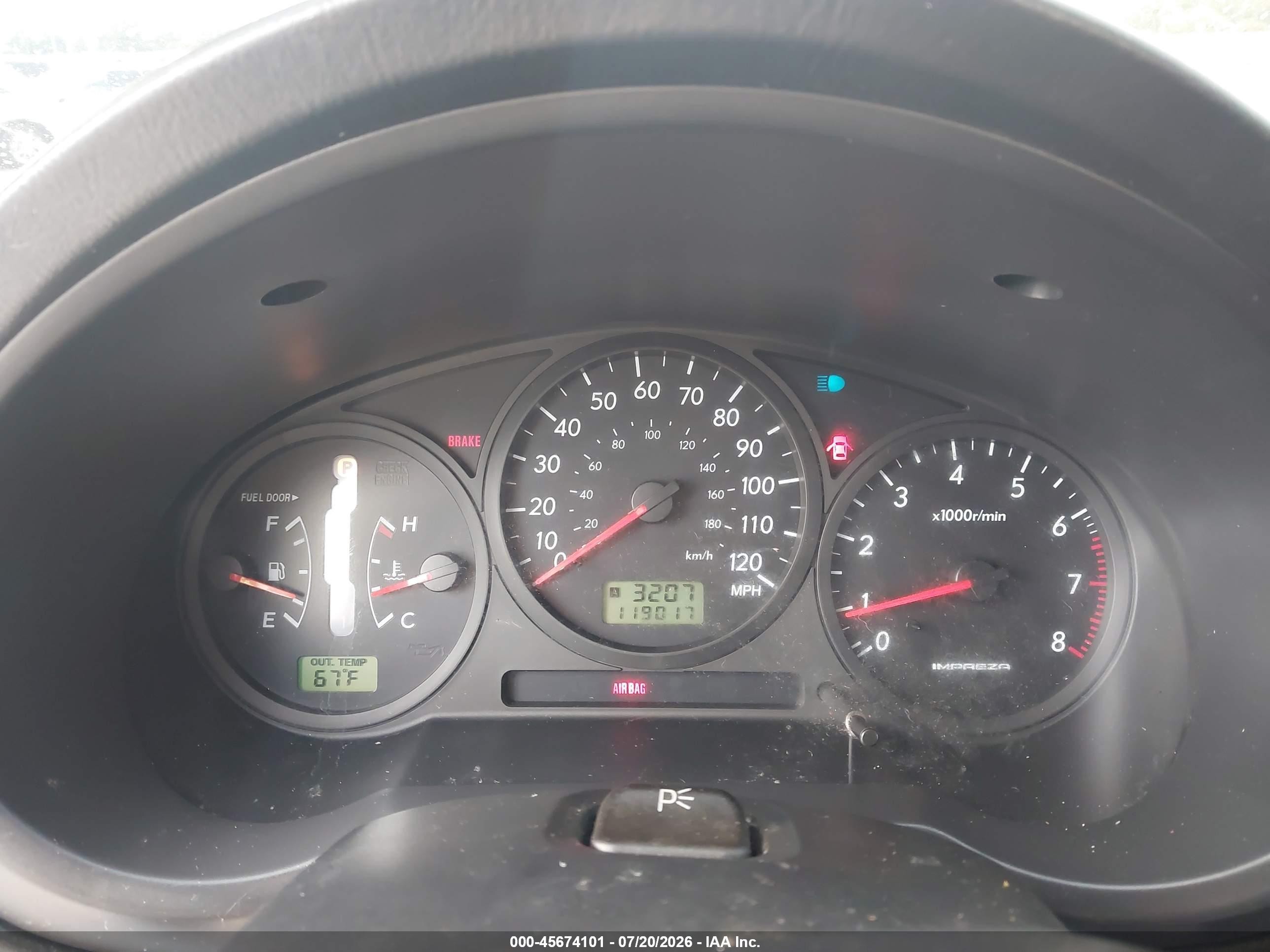 2006 Subaru Impreza 2.5i Silver vin: JF1GG67676H815934