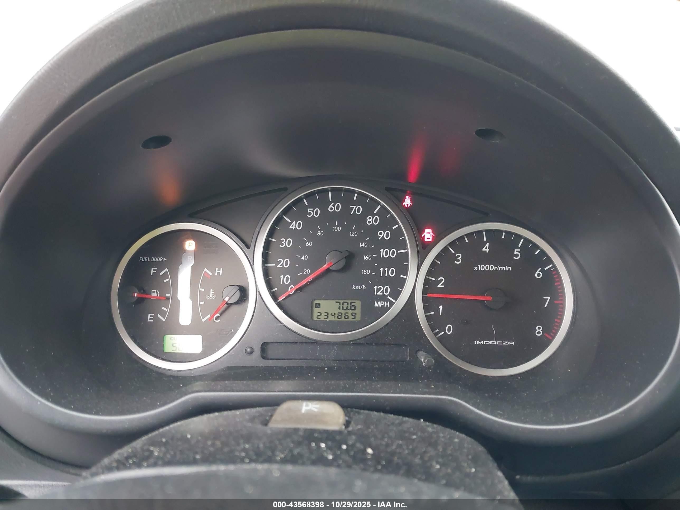 2005 Subaru Impreza Outback Sport Base W/special Edition Red vin: JF1GG68505H804584