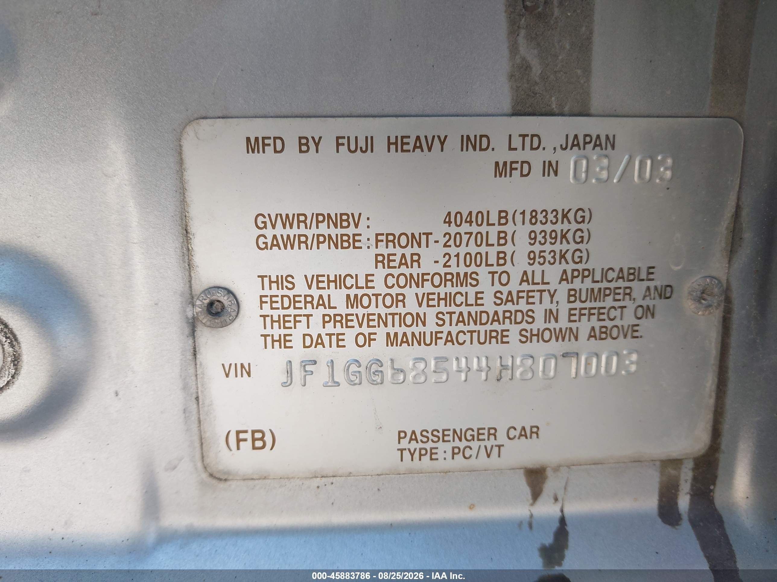 2004 Subaru Impreza Outback Sport   Серебряный vin: JF1GG68544H807003