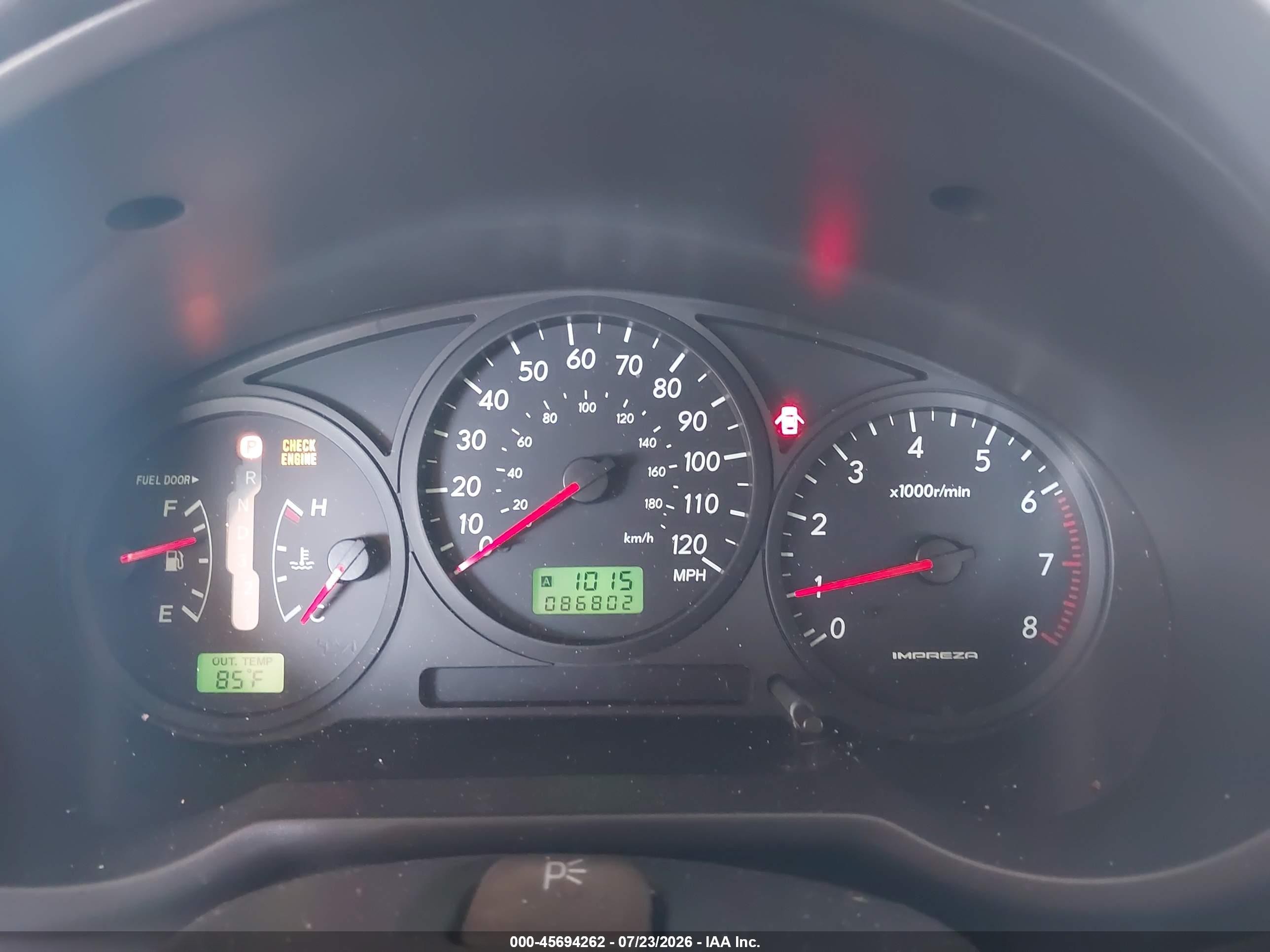 2004 Subaru Impreza Outback Sport   Red vin: JF1GG68554H810010