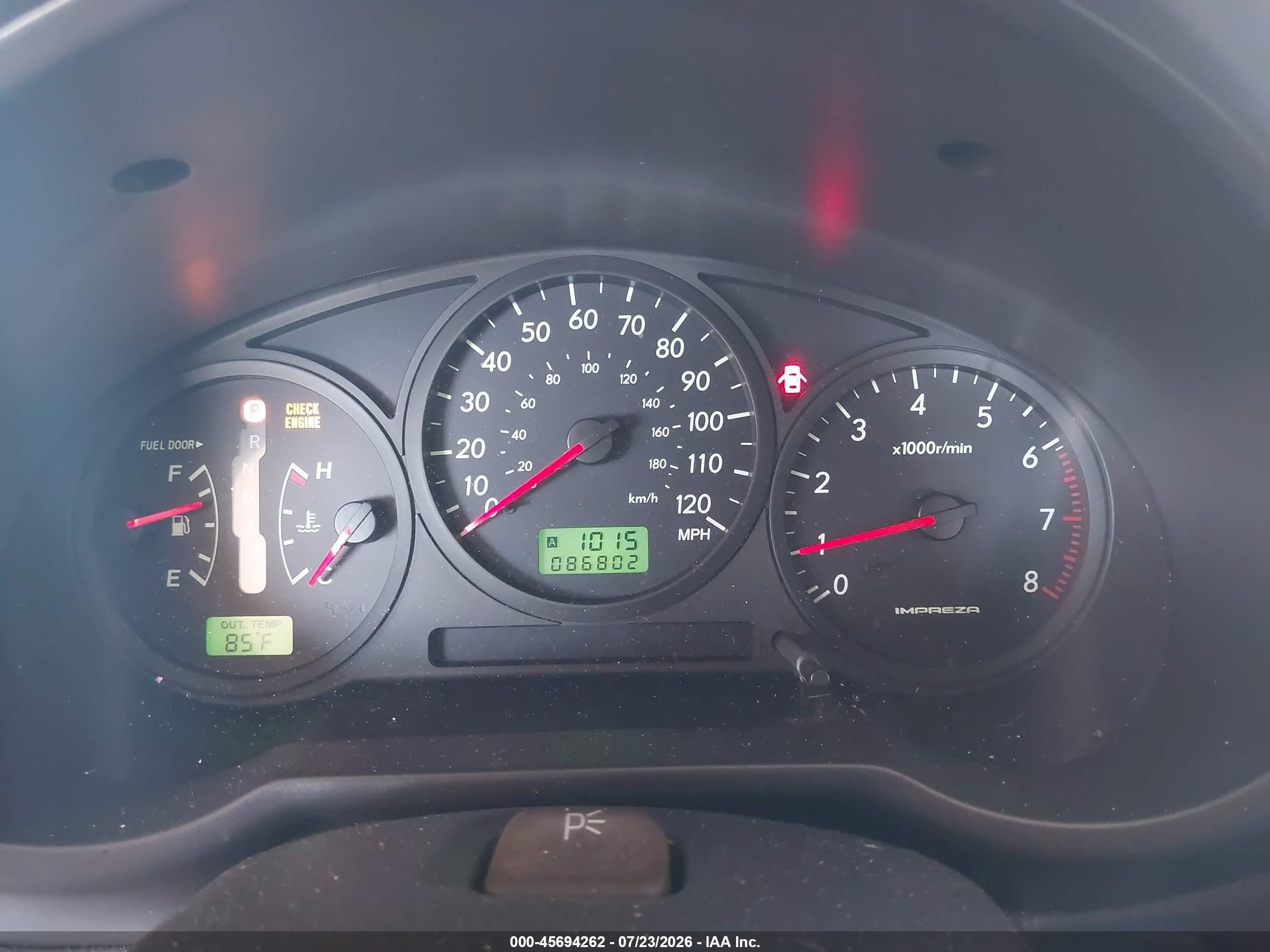 2004 Subaru Impreza Outback Sport   Red vin: JF1GG68554H810010