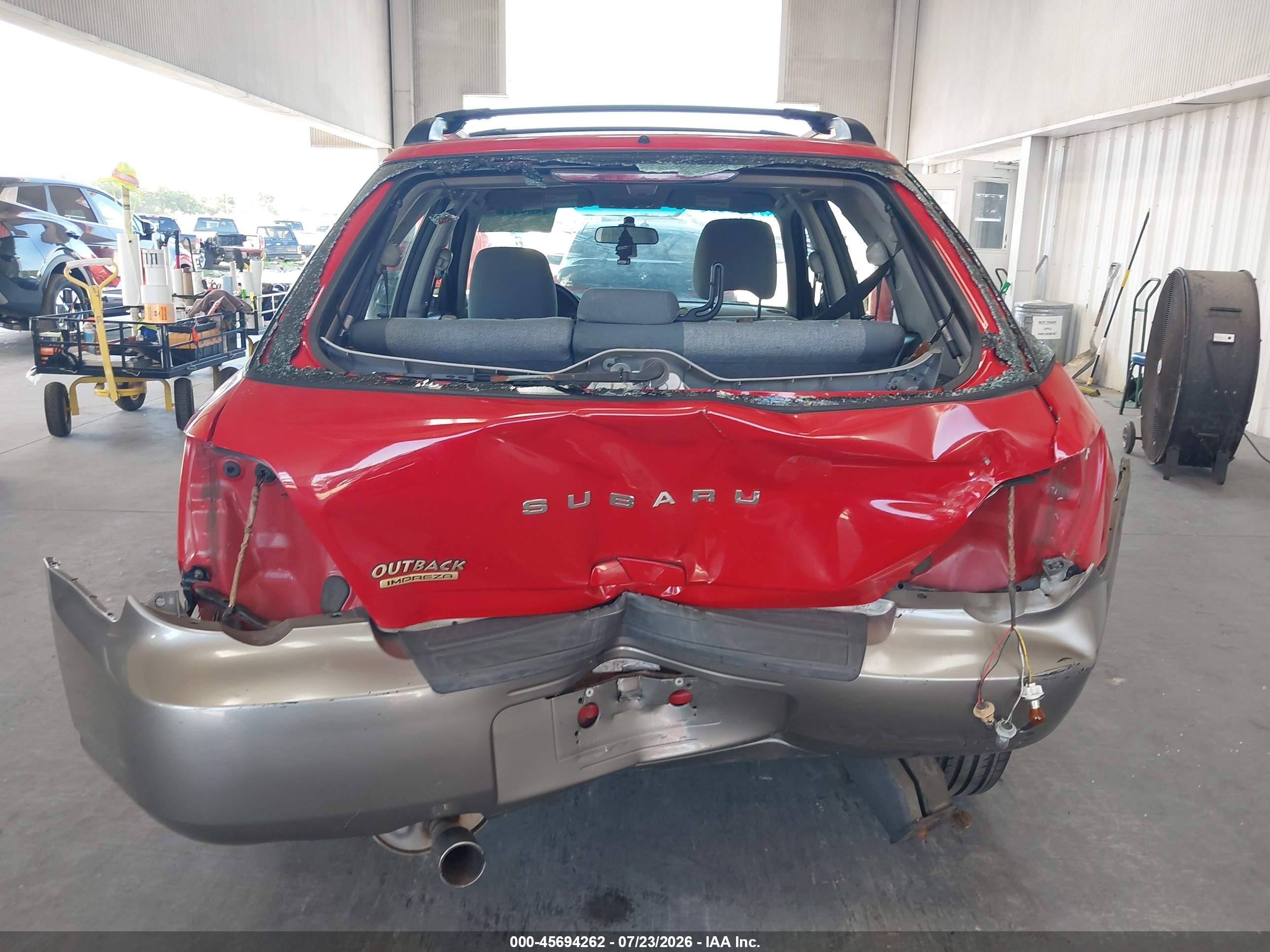 2004 Subaru Impreza Outback Sport   Red vin: JF1GG68554H810010