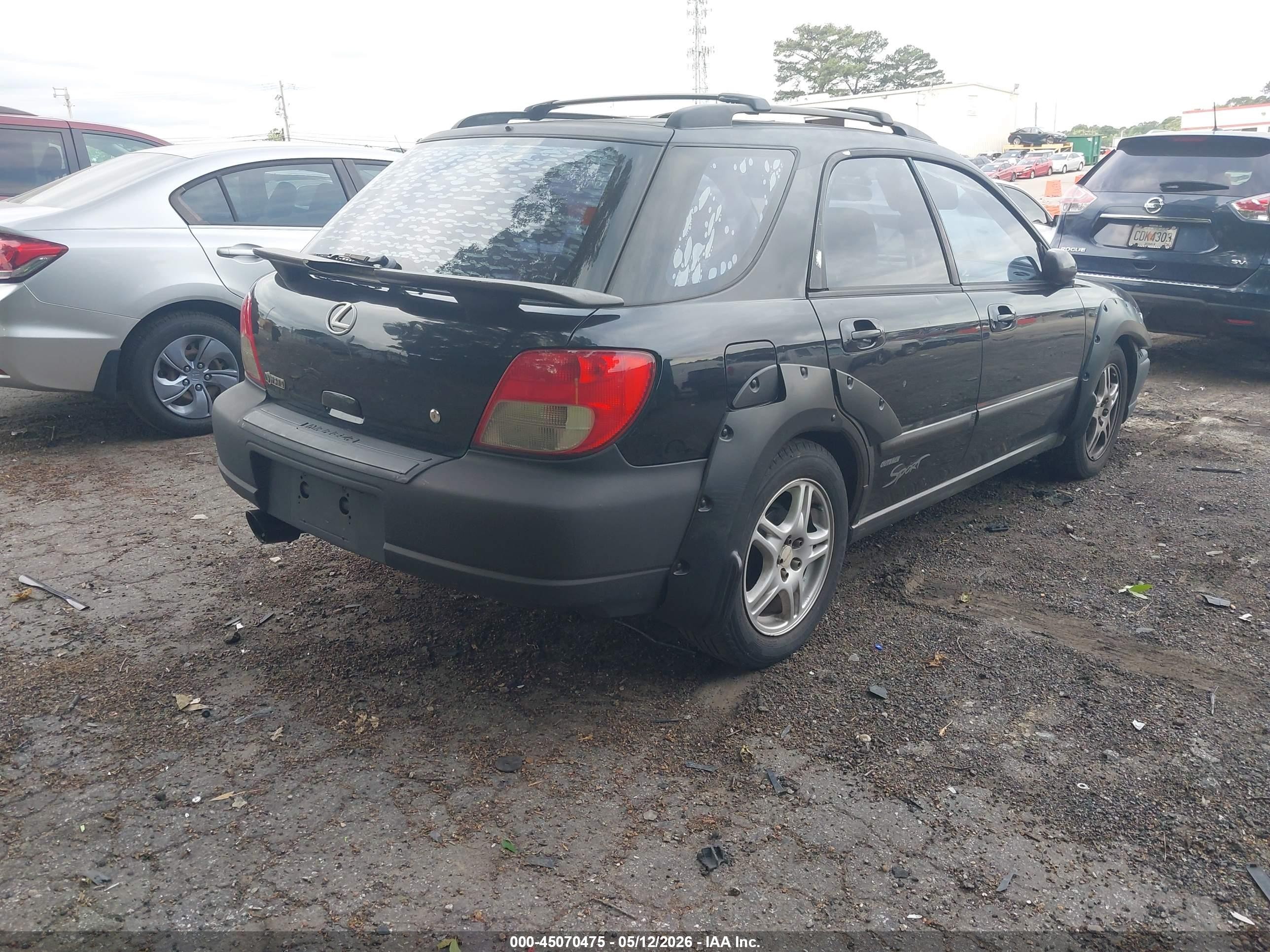 2003 Subaru Impreza Outback Sport   Black vin: JF1GG68593H810459