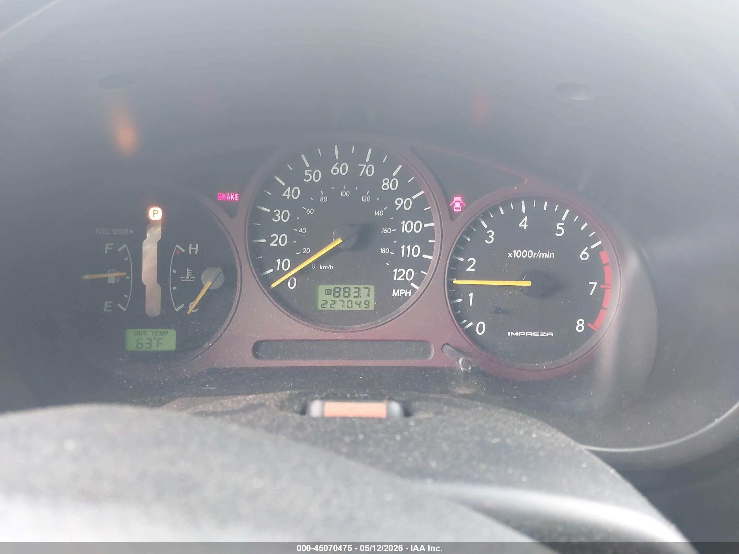 2003 Subaru Impreza Outback Sport   Black vin: JF1GG68593H810459