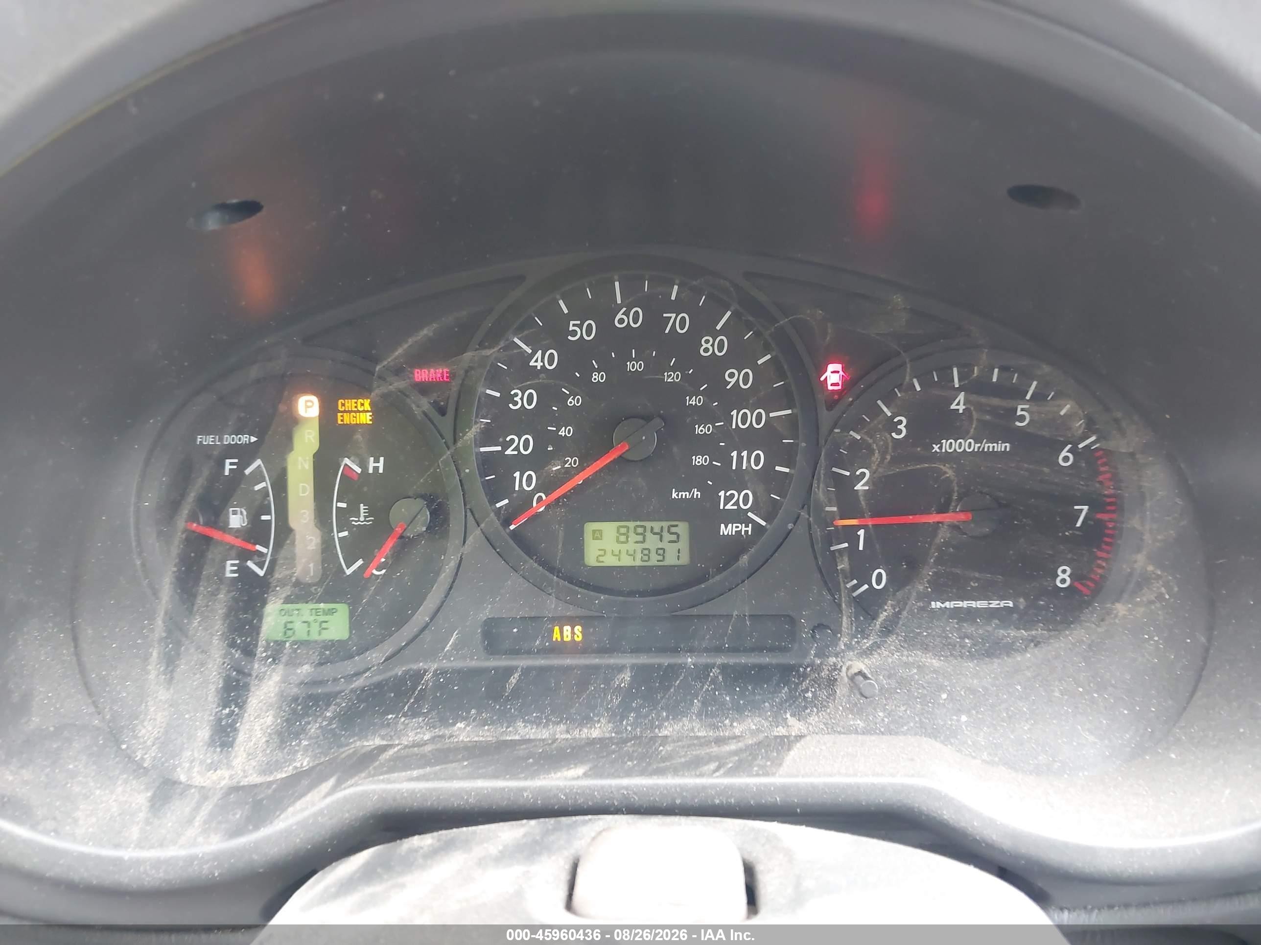 2004 Subaru Impreza Outback Sport Gray vin: JF1GG685X4H803859