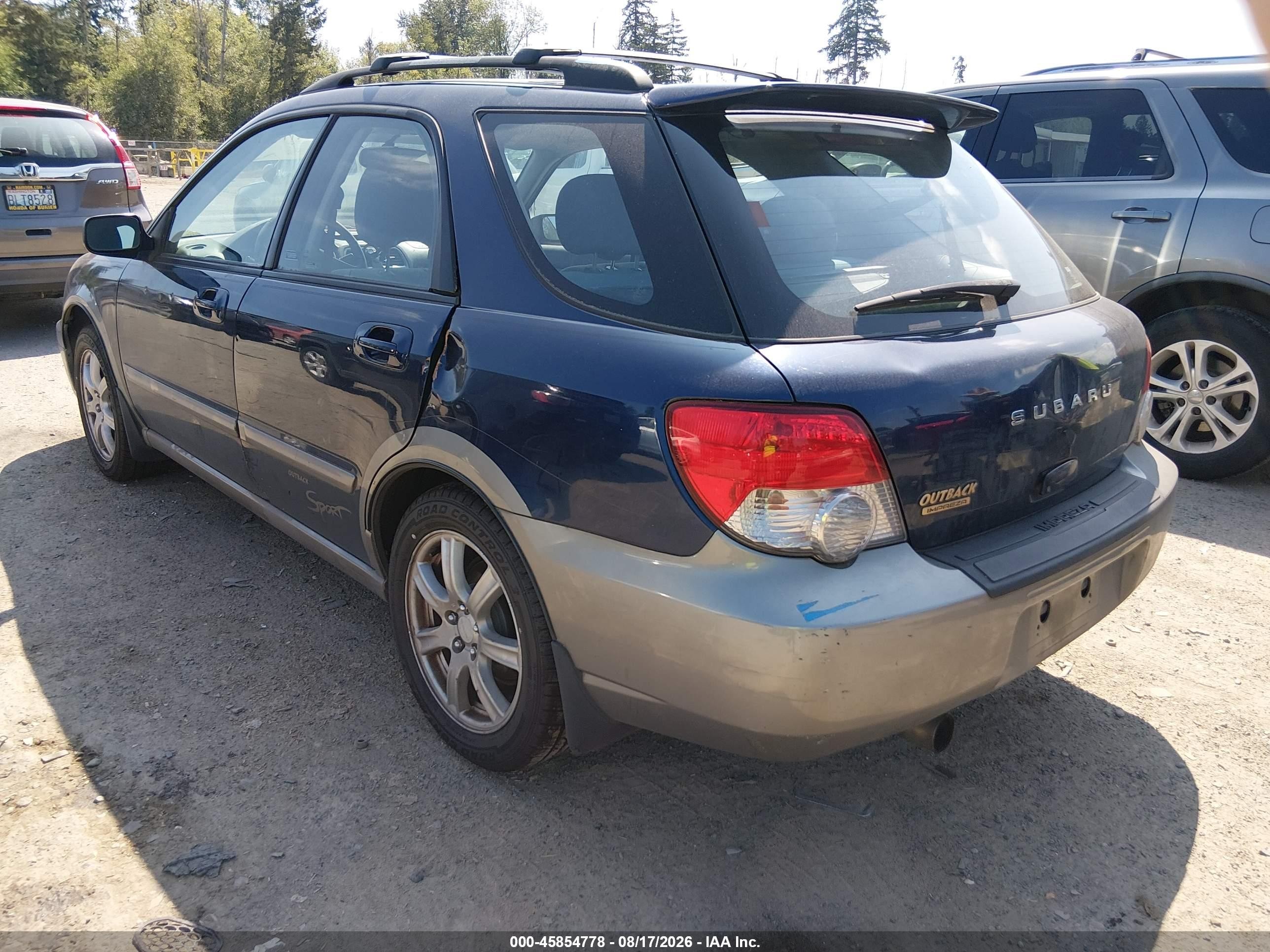 2005 Subaru Impreza Outback Sport Base W/special Edition Blue vin: JF1GG685X5G805022