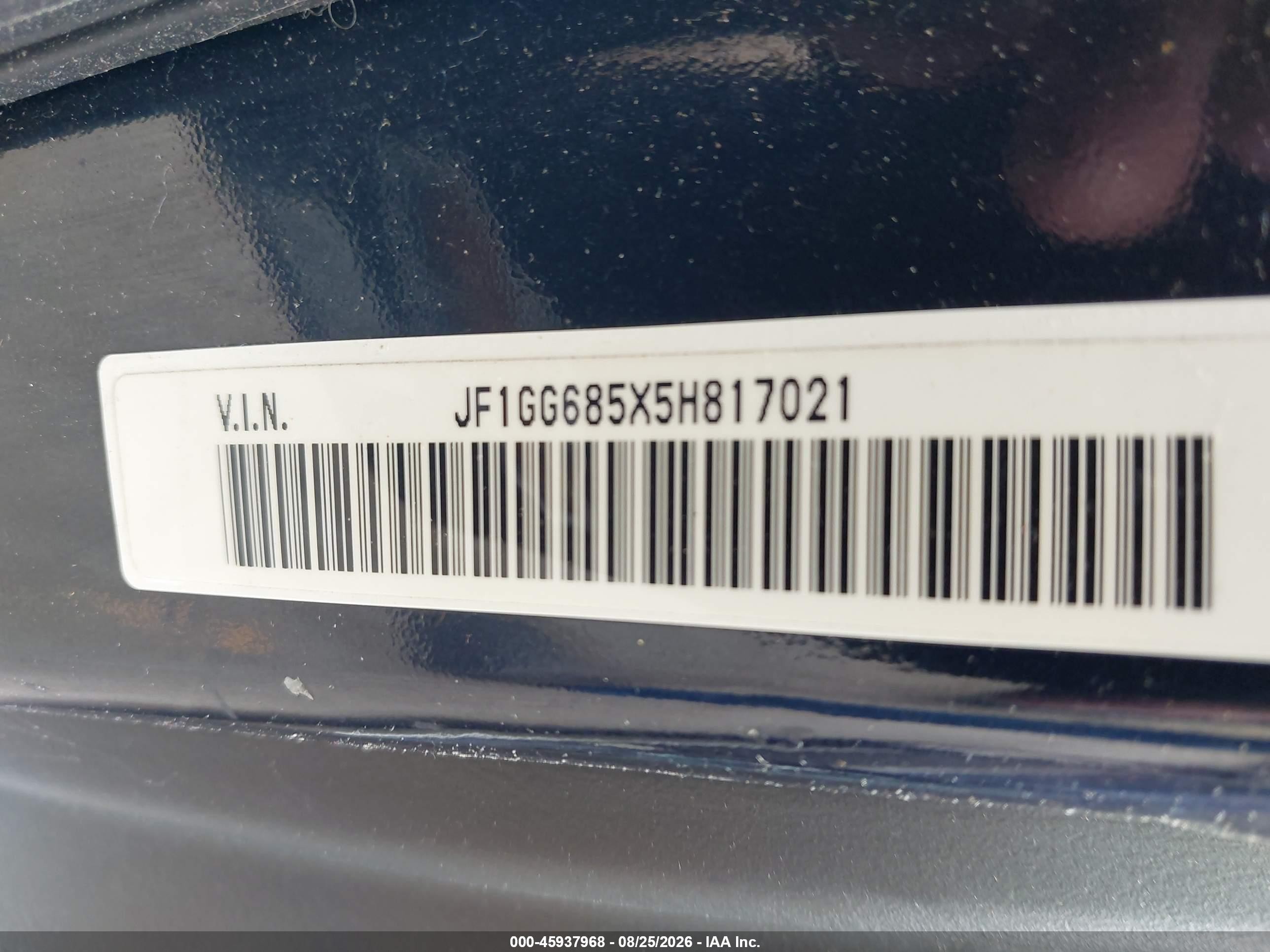 2005 Subaru Impreza Outback Sport Base W/special Edition Blue vin: JF1GG685X5H817021