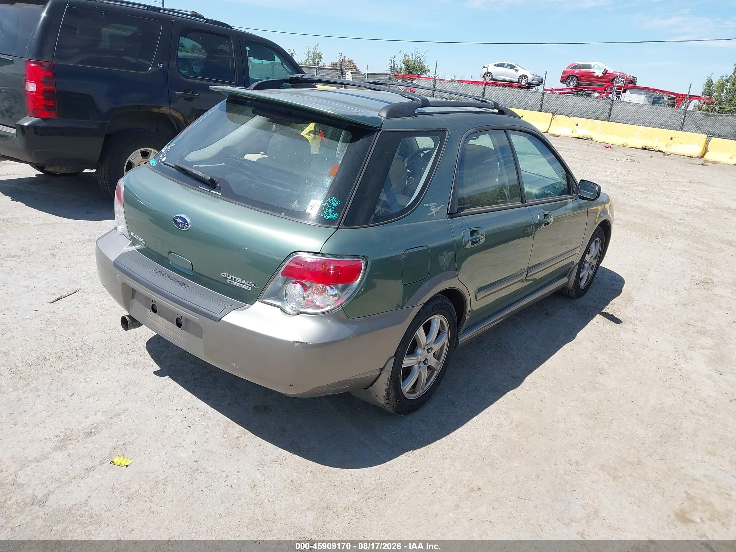 2006 Subaru Impreza Outback Sport   Green vin: JF1GG68616H803549