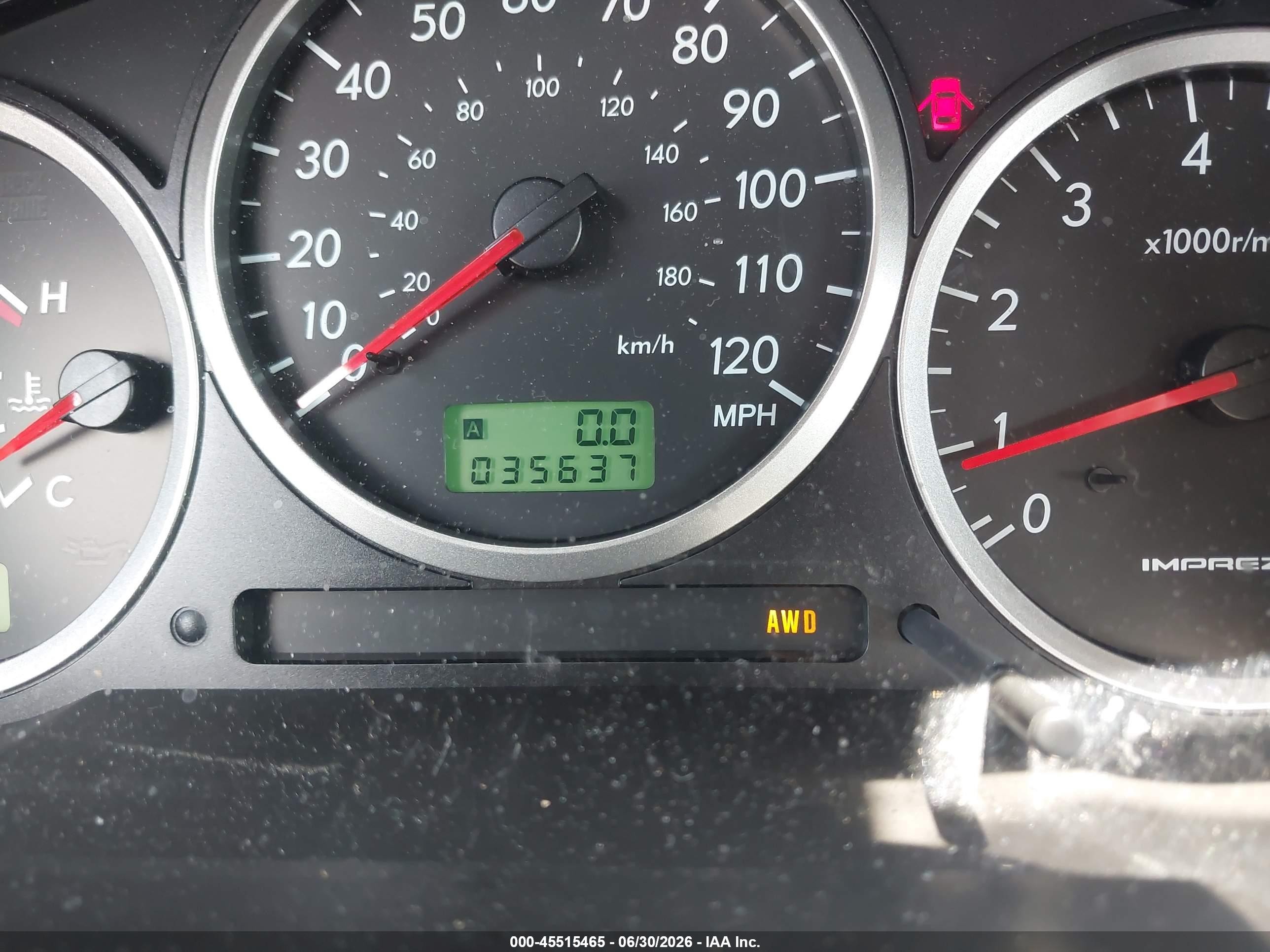 2006 Subaru Impreza Outback Sport   Dark Blue vin: JF1GG68696H822141