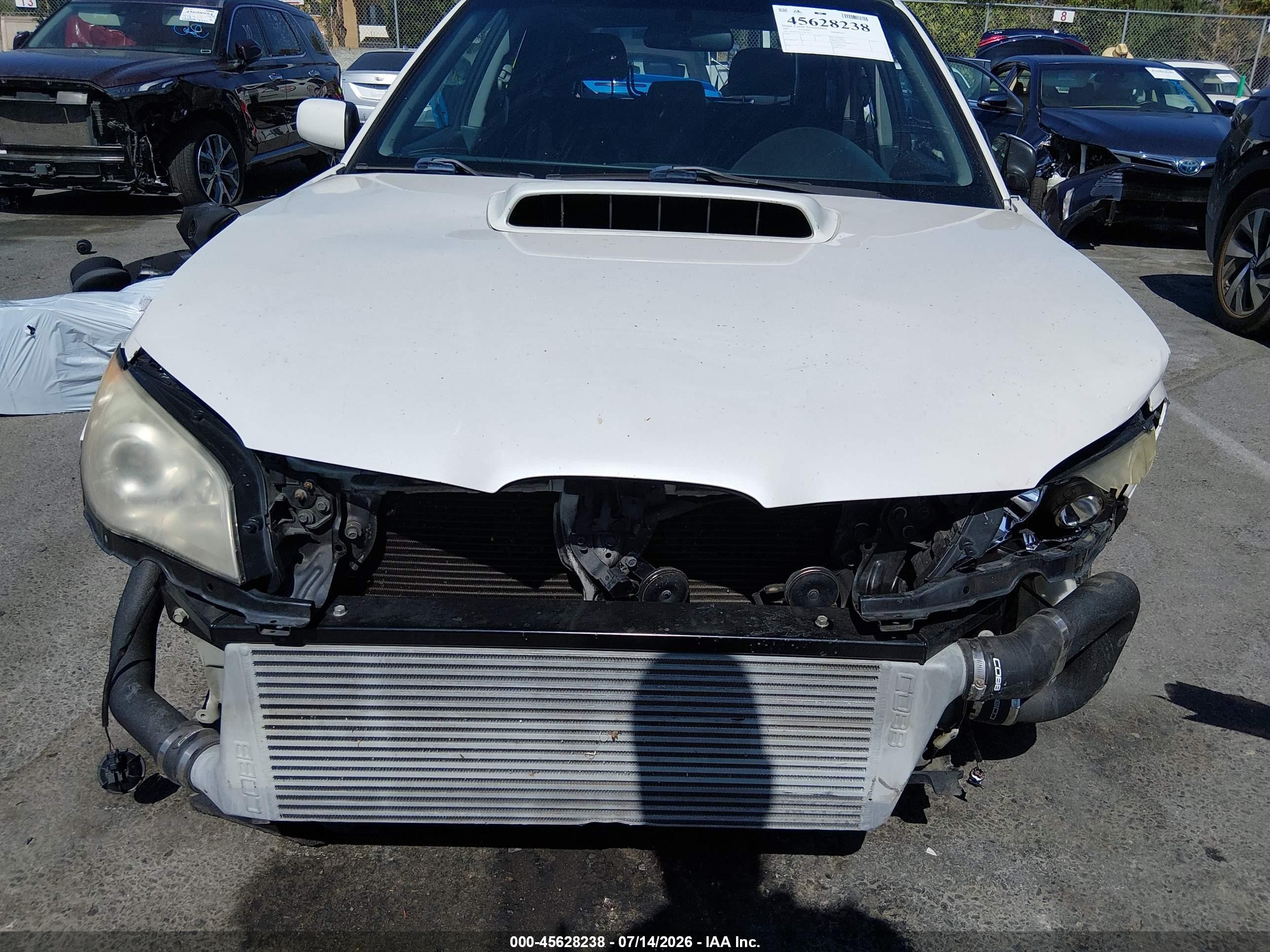 2007 Subaru Impreza Wrx White vin: JF1GG74677G817913
