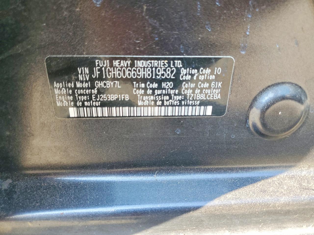 2009 Subaru Impreza 2.5i Premium Синий vin: JF1GH60669H819582